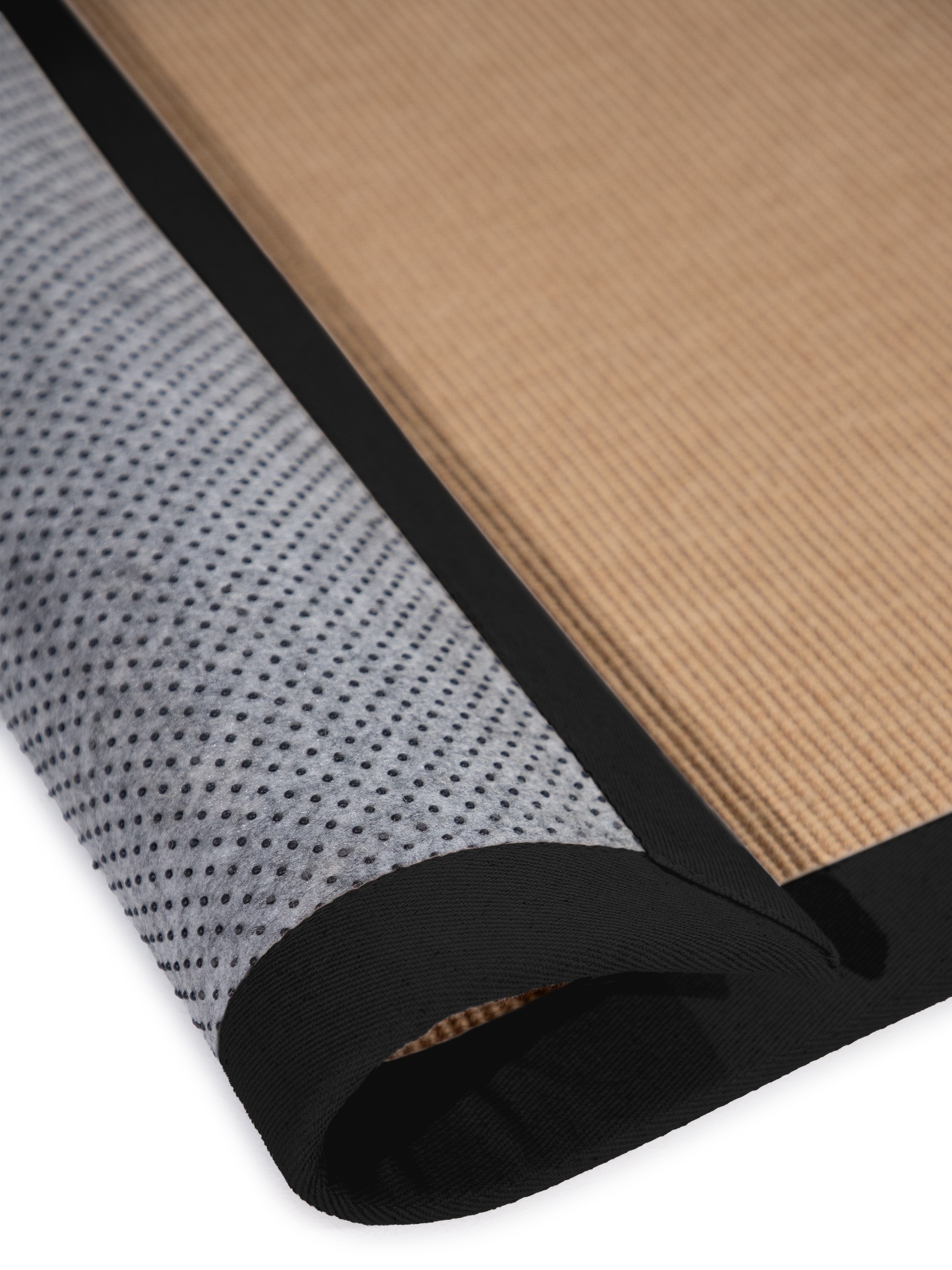 carpetfine Sisalteppich »Sisal,  auch als Läufer erhältlich«, rechteckig, 5 mm Höhe, mit farbiger Bordüre, Anti Rutsch Rückseite, viele Größen, Wohnzimmer