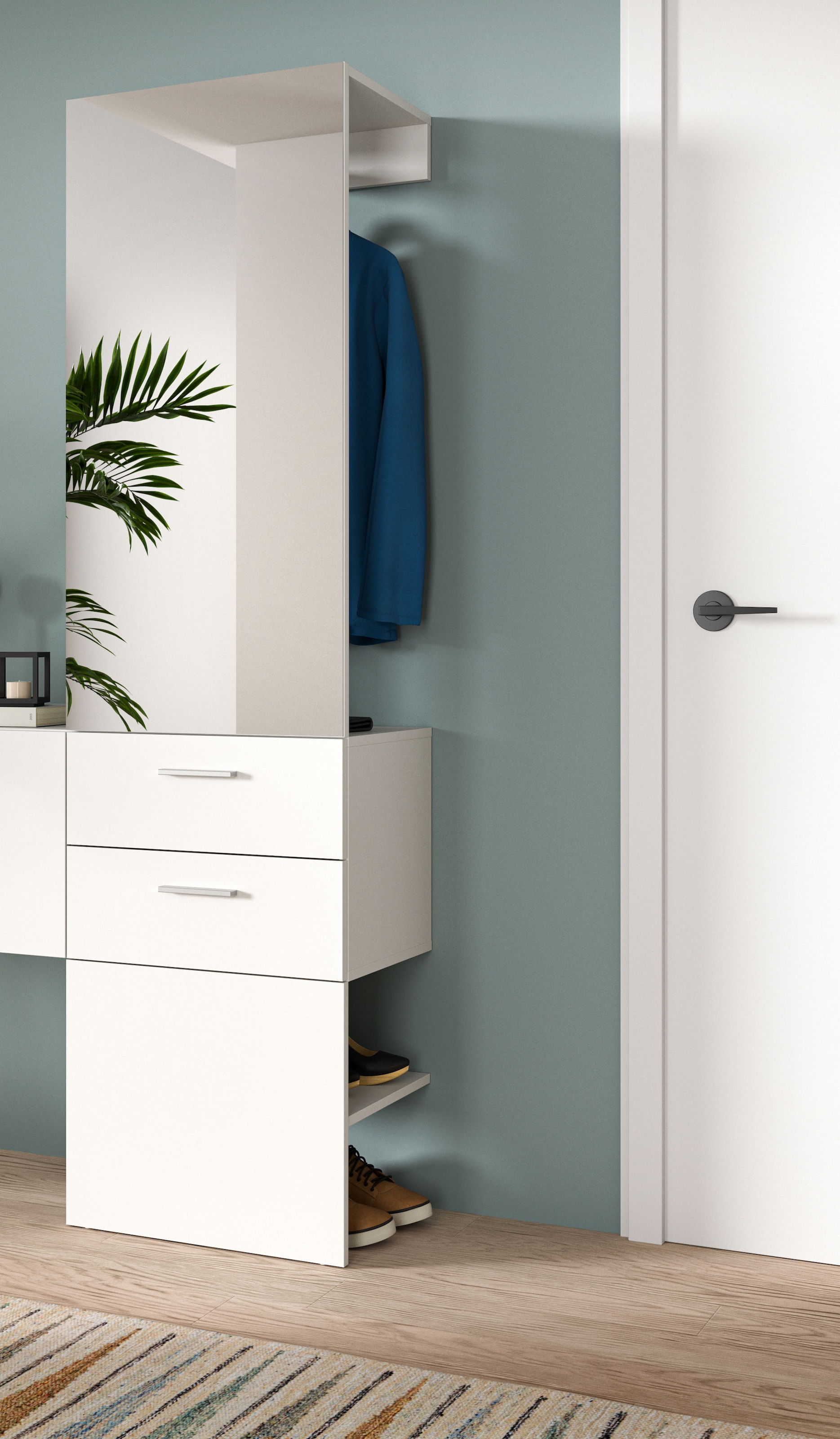 Home affaire Garderobenpaneel 1 Stk. tlg. Lumo, Gardeobenpaneel Höhe 190 cm, 2 Schubkästen, platzsparend,Flur