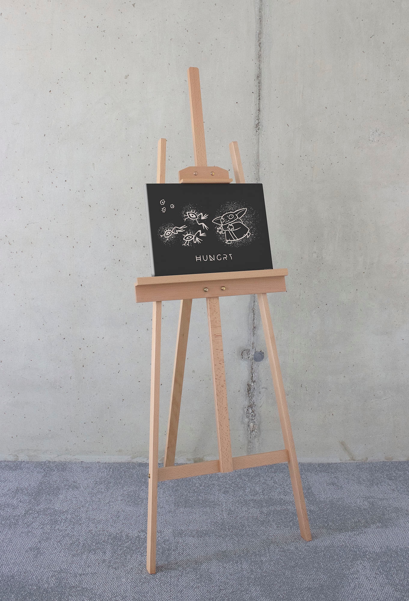 Leinwandbild »Keilrahmenbild - The Mandalorian Grogu Snackin' - Größe 40 x 30 cm«,...