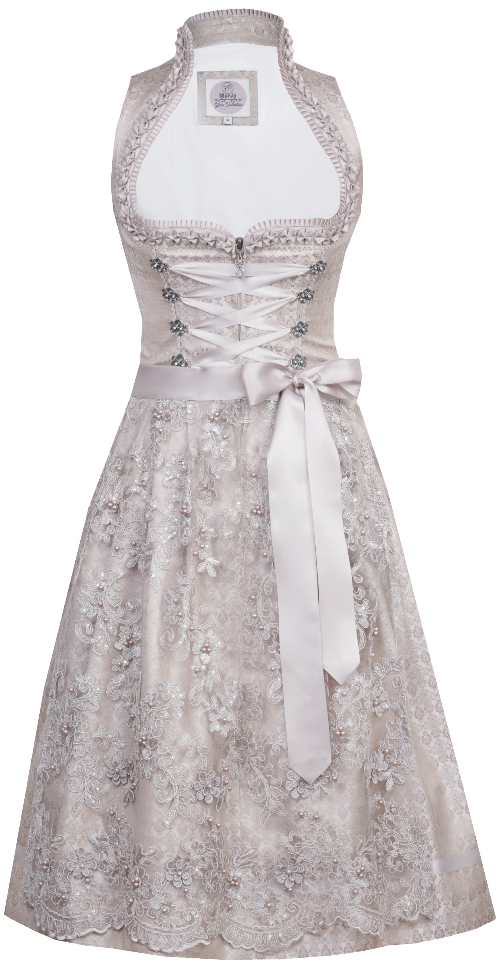 MarJo Dirndl (2 tlg.) Damen midi im modischem Monochrom Look