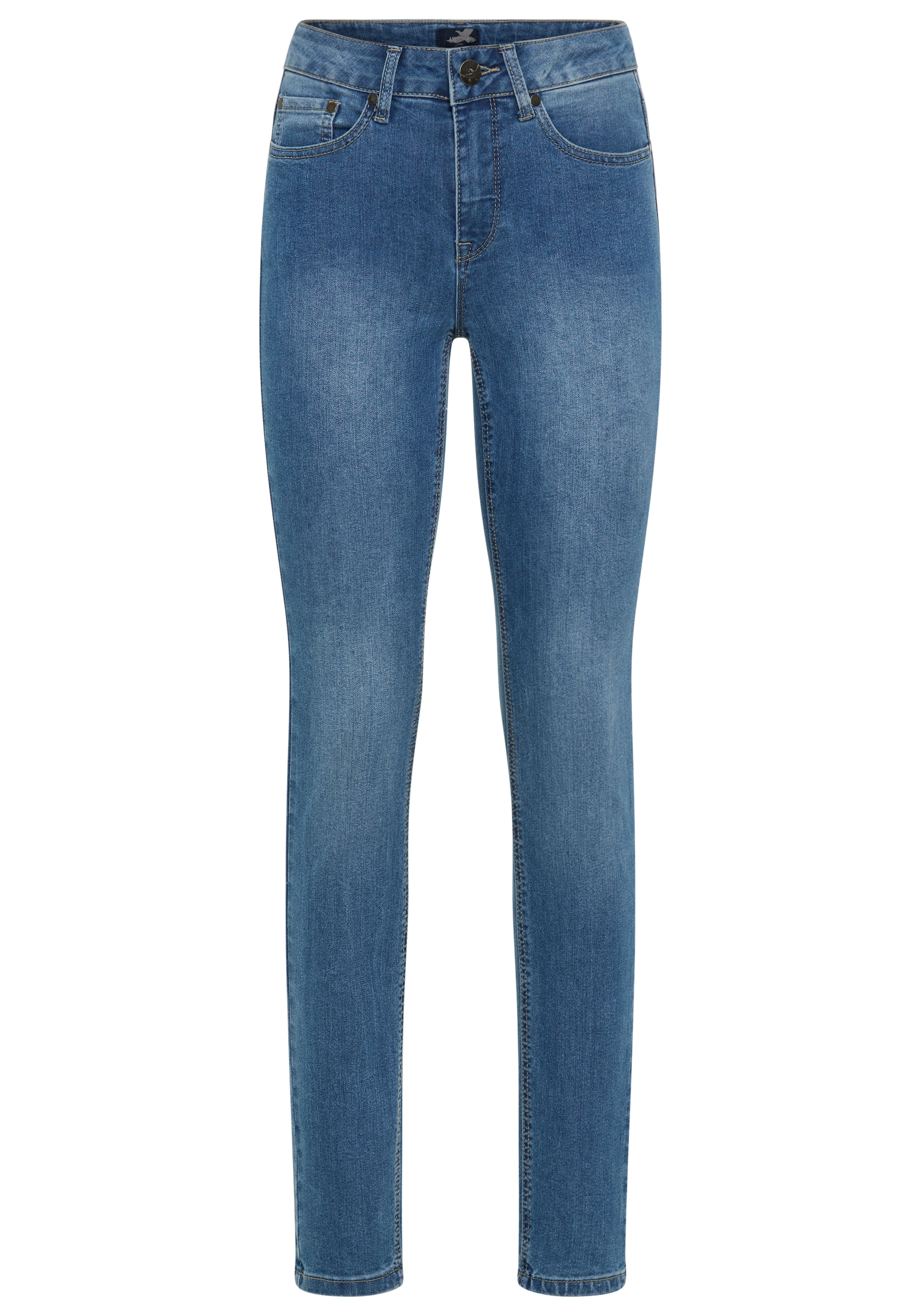 Arizona Slim-fit-Jeans »Shaping«, enge Passform, Röhrenjeans, Used-Look-Waschung, hohe Leibhöhe