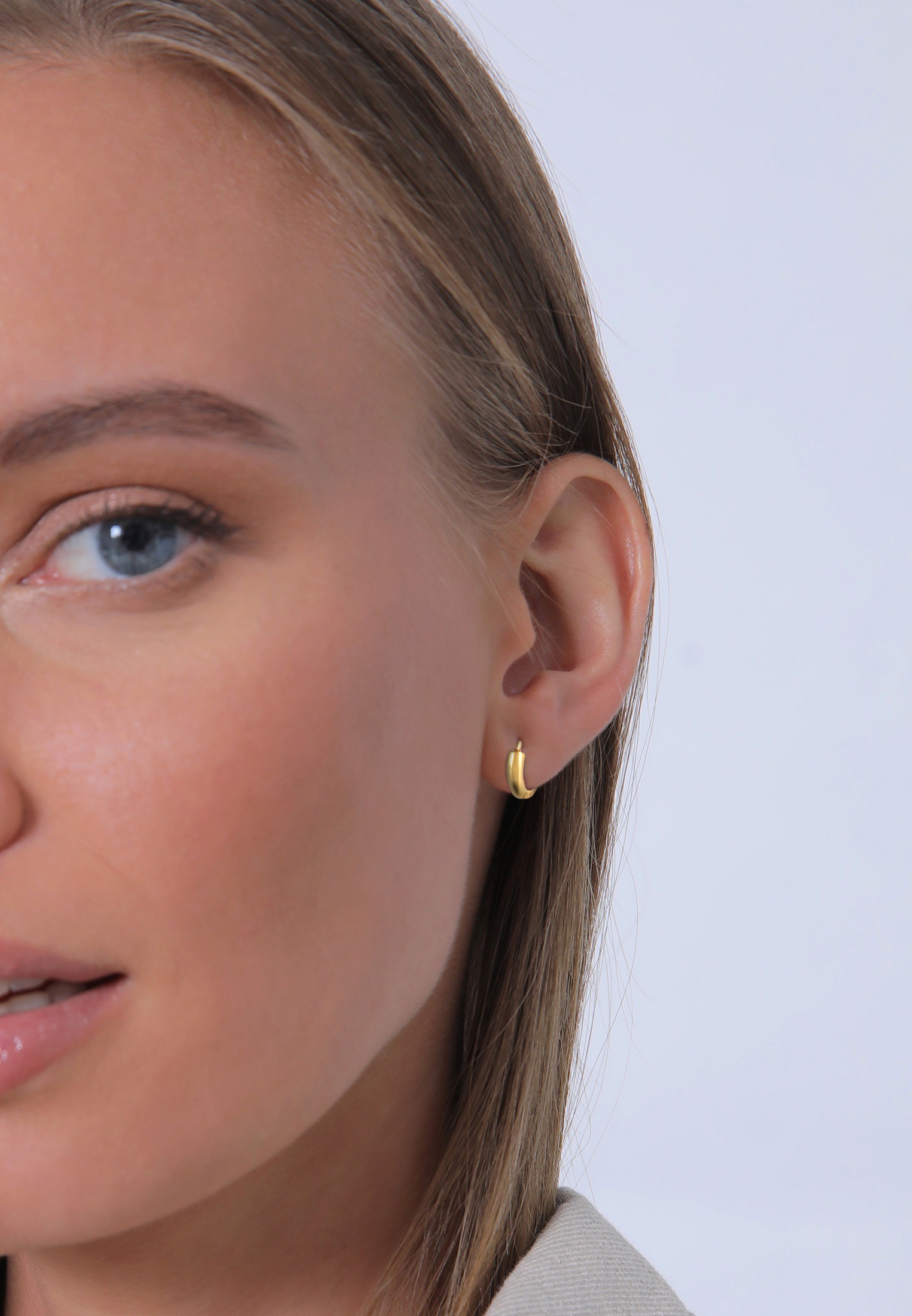 Elli Premium Paar Creolen »Ohrringe Creolen Basic Klassisch Rund 585 Gelbgold«