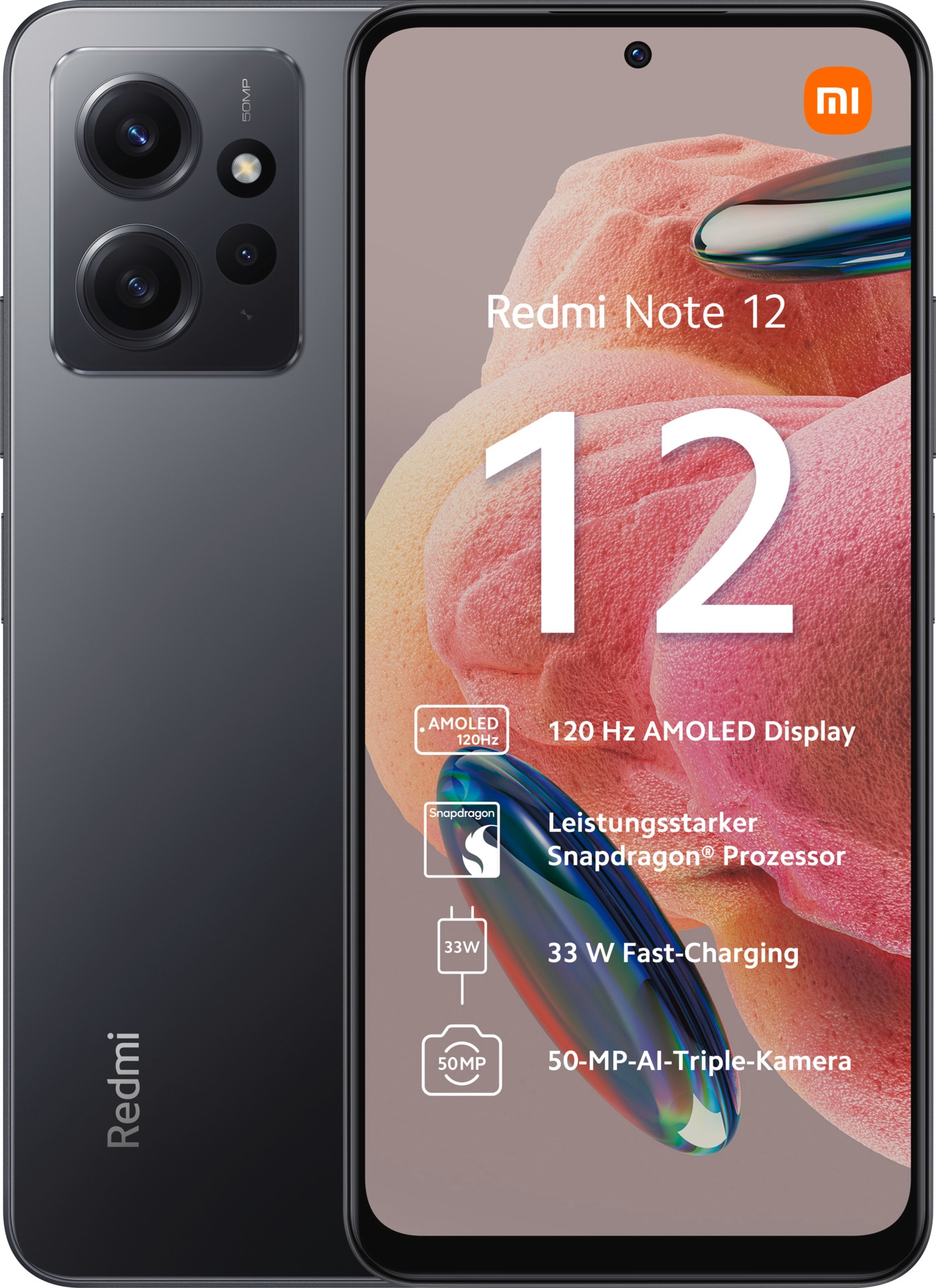 Xiaomi Smartphone »Redmi Note 12 4GB+64GB«, Blau, 16,94 cm/6,67 Zoll, 64 GB  Speicherplatz, 50 MP Kamera ➥ 3 Jahre XXL Garantie | UNIVERSAL