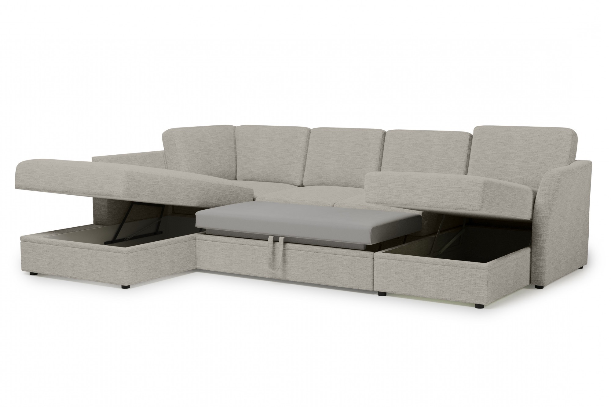 Home affaire Wohnlandschaft »Lavars Schlafsofa«, mit Bettfunktion und Stauraum, in zwei verschiedenen Bezugsqualitäten