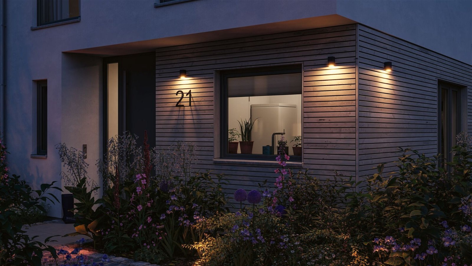 Paulmann LED Außen-Wandleuchte »Flame IP44 eckig 58x103mm 2200K 4W 265lm 230V 75° Metall«, 1 flammig, insektenfreundlich