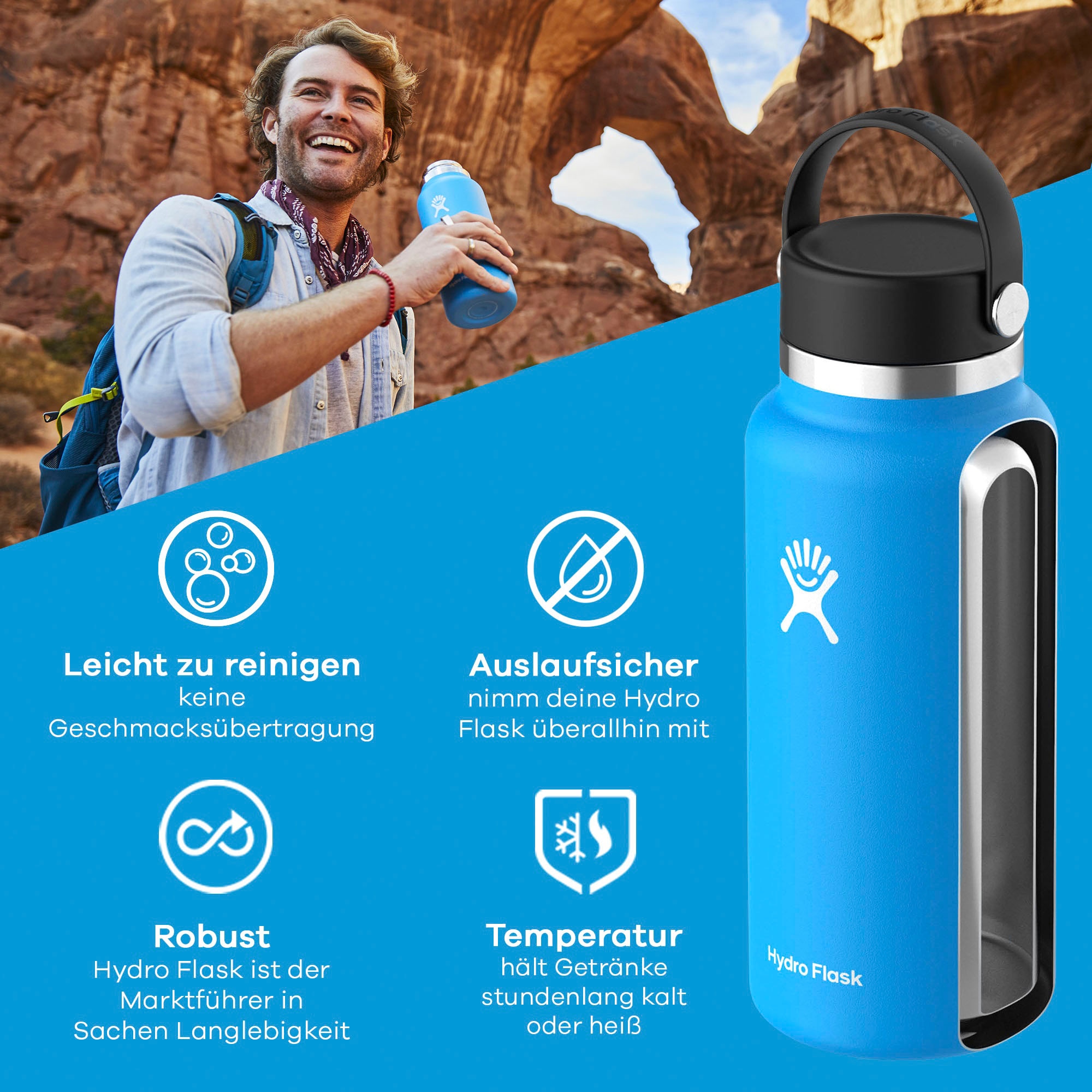 Hydro Flask Trinkflasche »40 OZ WIDE FLEX CAP«, (1 tlg.), 1182 ml