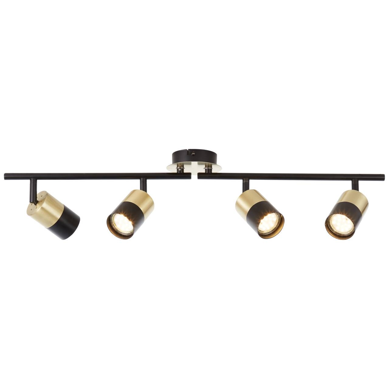 Brilliant Deckenstrahler »Maribel« GU10 1 Stk. Spotrohr 4flg messing gebürstet/schwarz