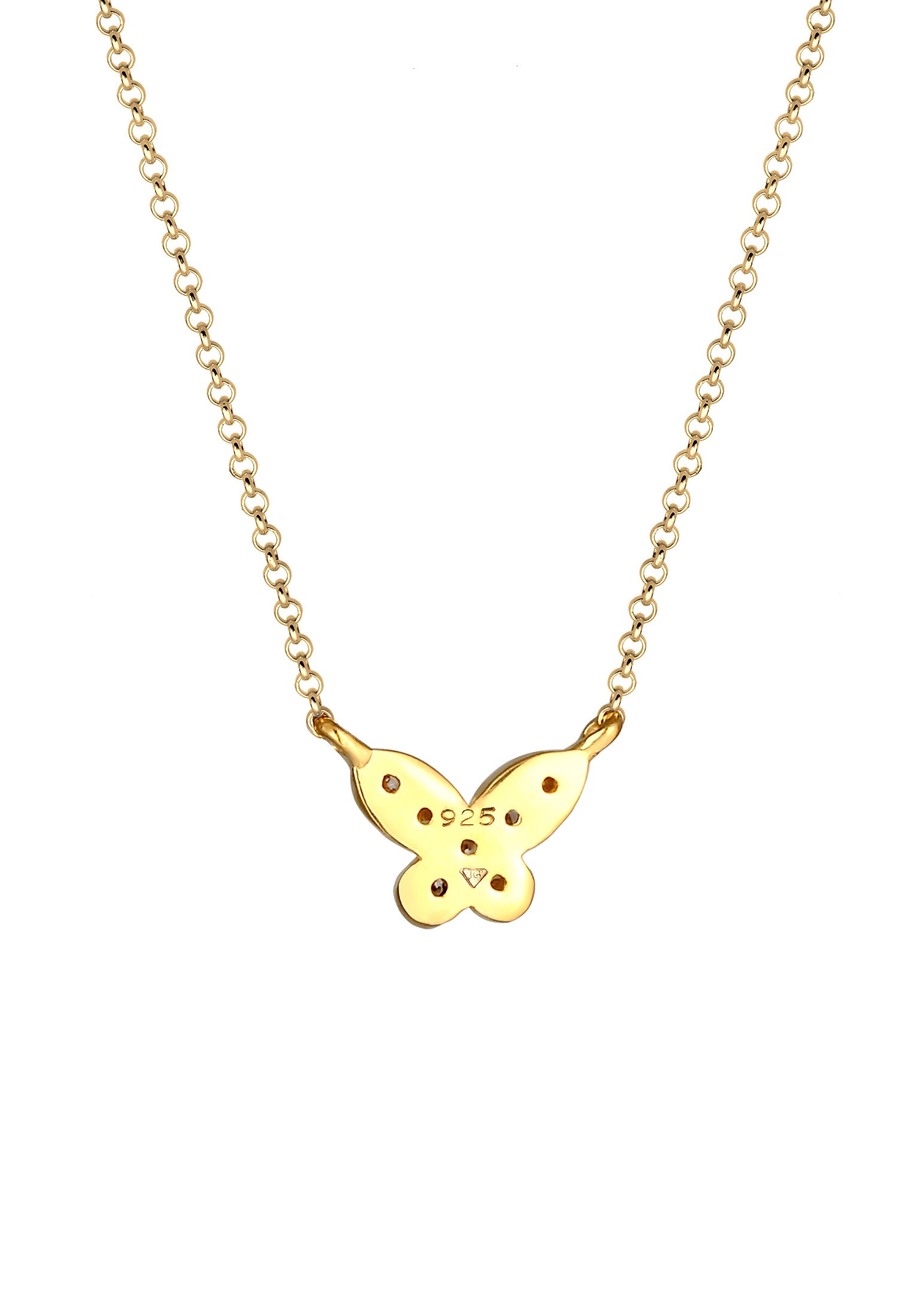 Elli DIAMONDS Silberkette »Halskette Schmetterling Diamanten (0.11 ct) 925 Silber«