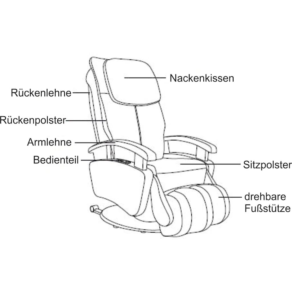 Alpha Techno Massagesessel »AT 599i«, mit 4-Rollen-Massagesystem und drehbarem Massage-Fußteil