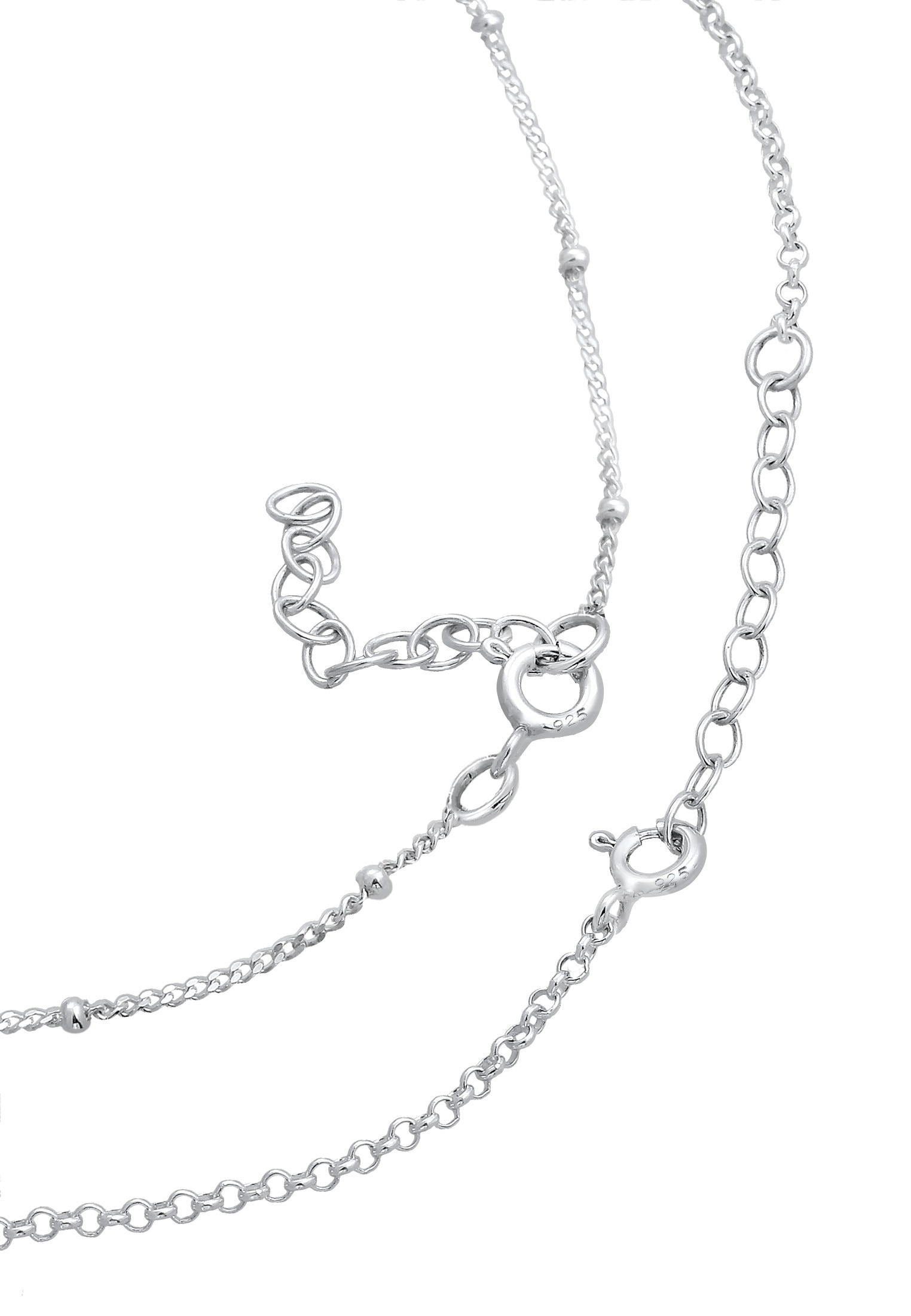 Elli Fußketten Set »Fußschmuck Ball Basic 2er Set 925 Sterling Silber«