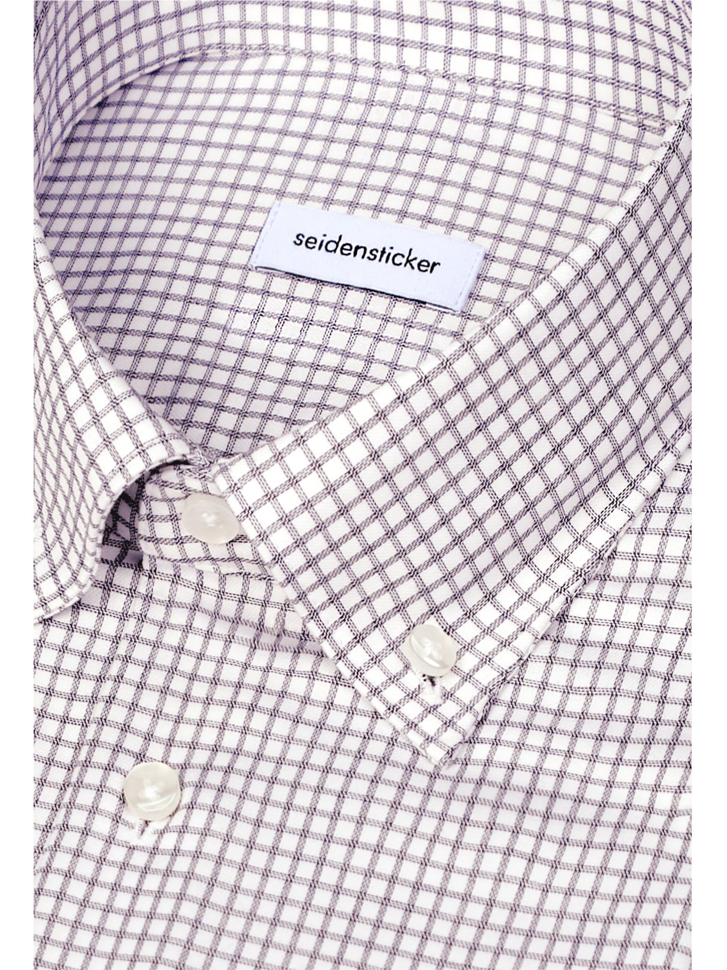 seidensticker Businesshemd »Schwarze Rose« Regular 1/1 Button-Down-Kragen Karo