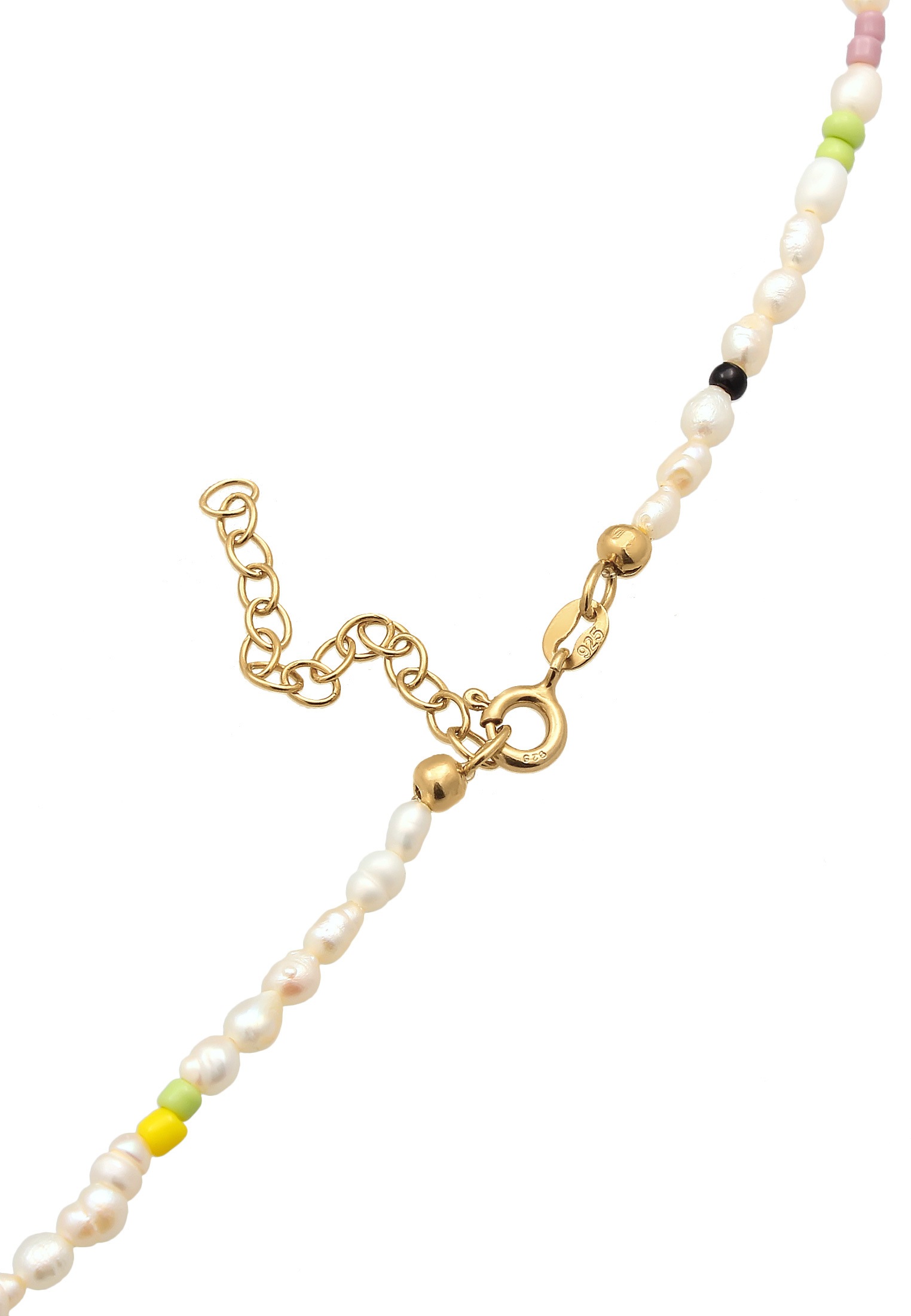 Elli Silberkette »Halskette Süßwasserperlen Yin & Yang Herz Smiling 925 Silber«