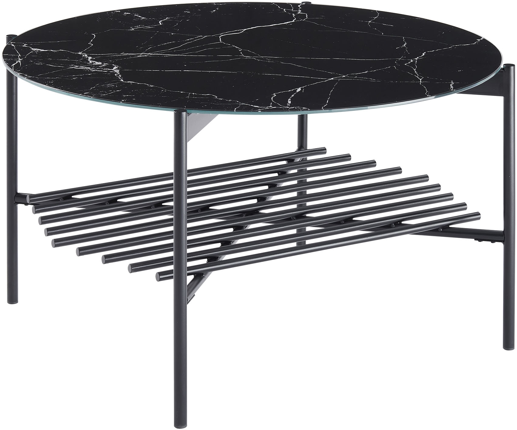 SalesFever Couchtisch, (1 St.), Glasplatte in Marmoroptik