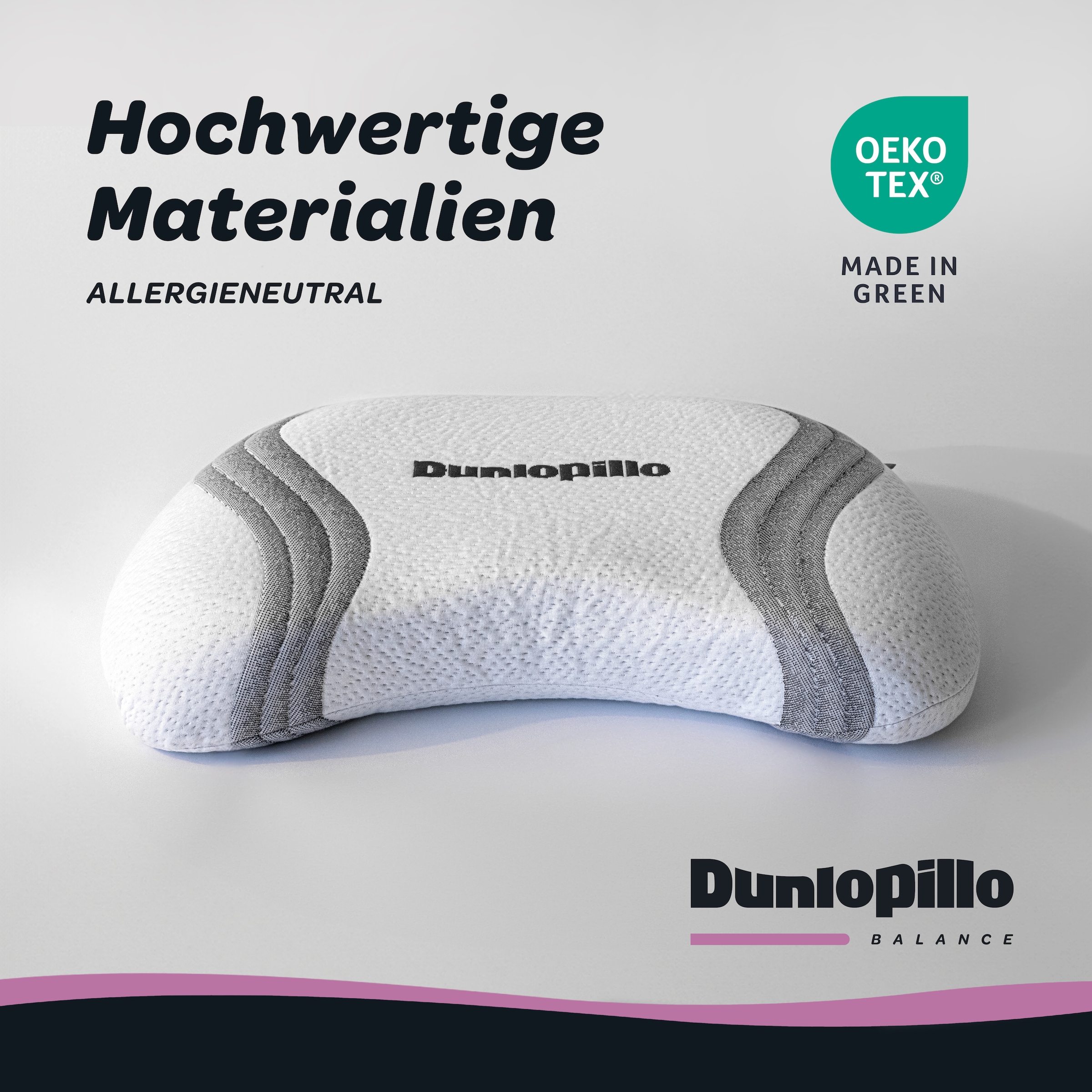 Dunlopillo Nackenstützkissen »Anti-Aging, NEUHEIT, Nackenstützkissen mit zwei Kernkomponenten« Füllung: Viskoschaum 1 Stk. tlg. in Größe 38 cm x 53cm x 9 cm