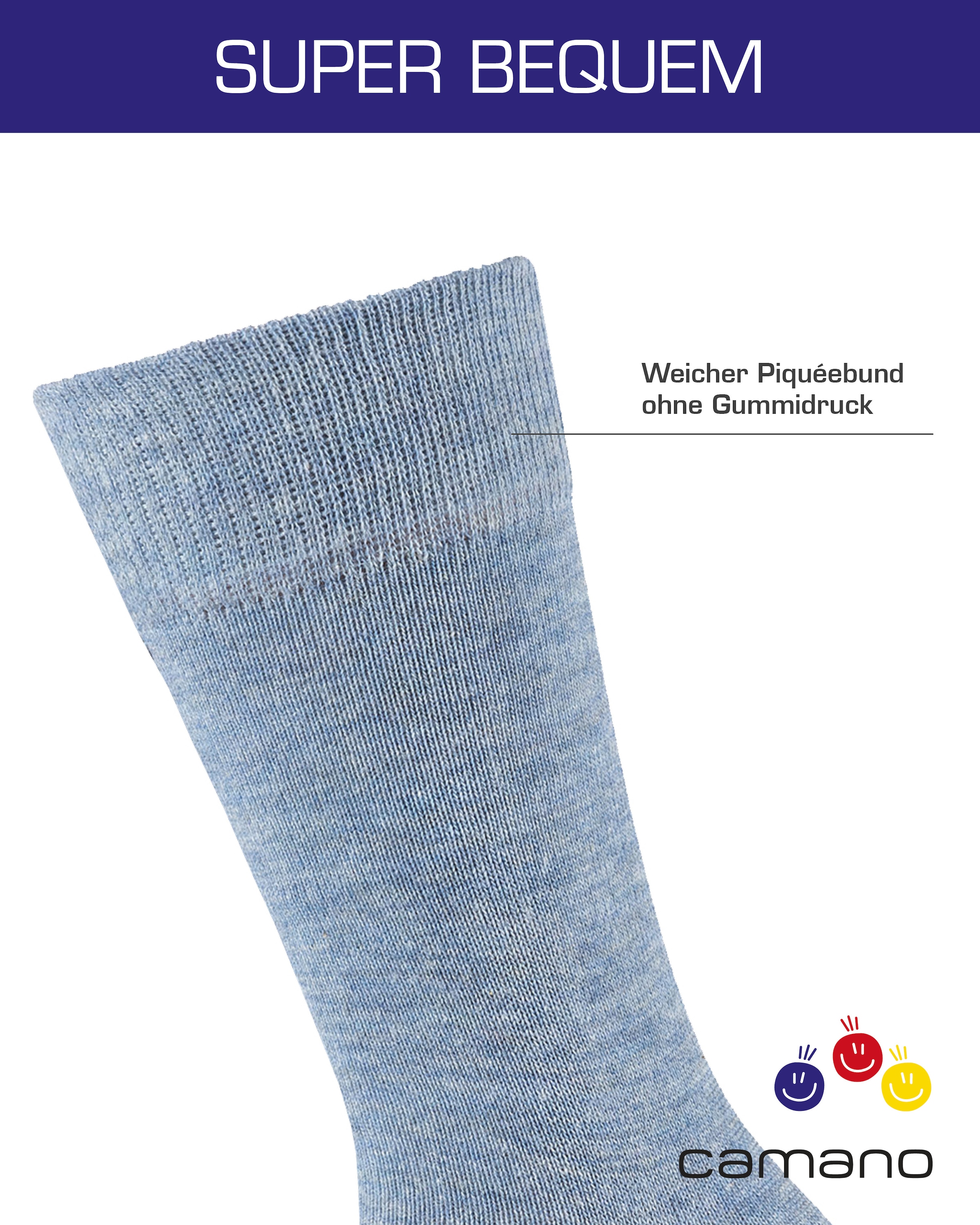 Camano Socken »ca-soft« 6 Paar,  mit Komfortbund und gepolsterten Zehen-/Fersenbereich