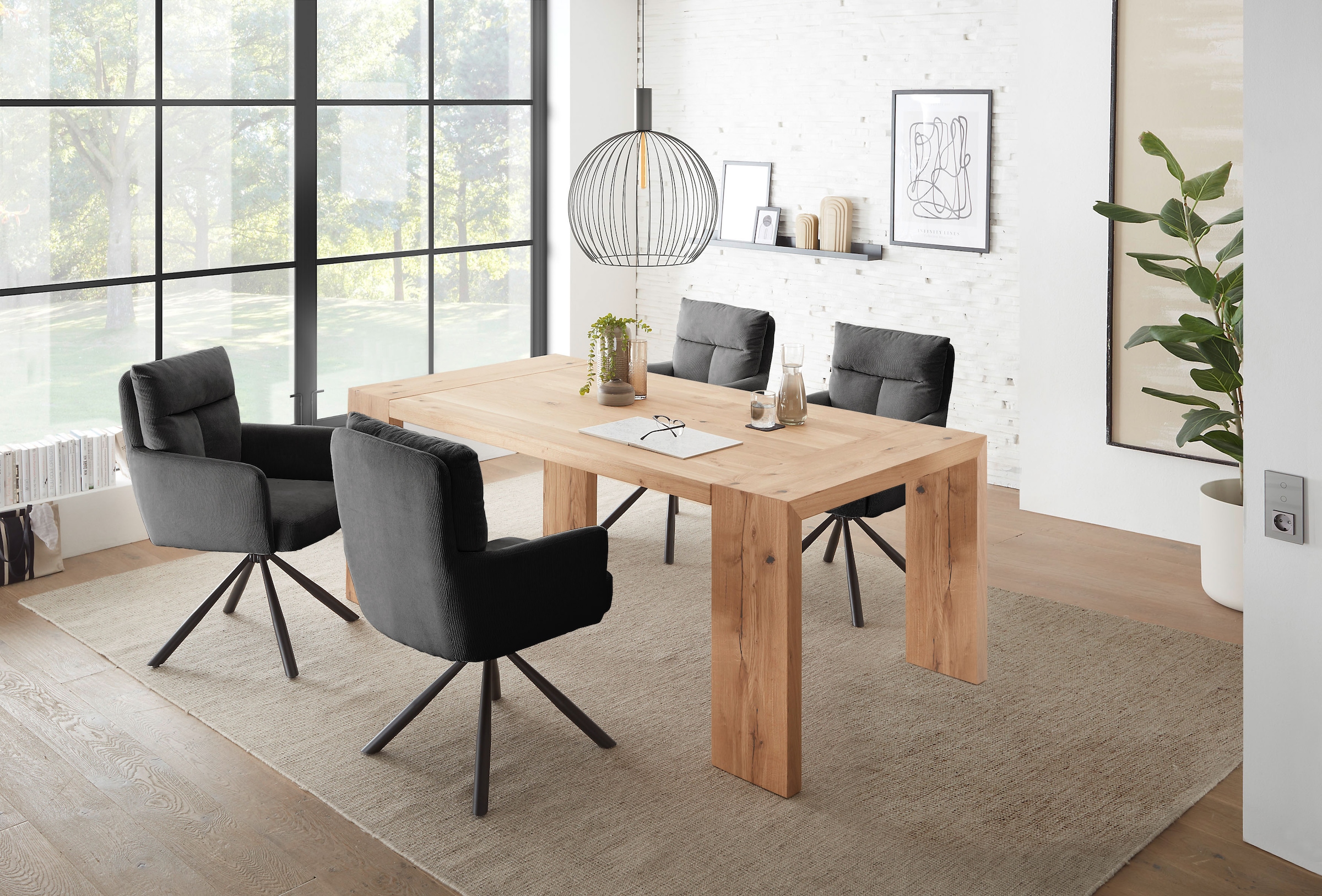 Stolkom Esstisch »Anno Esszimmertisch Eiche Massivholz geölt, FSC, BxHxT 200x76x100 cm«, Eiche Massivholz geölt, FSC®-Zertifiziert, Flächenbelastung bis 90 kg