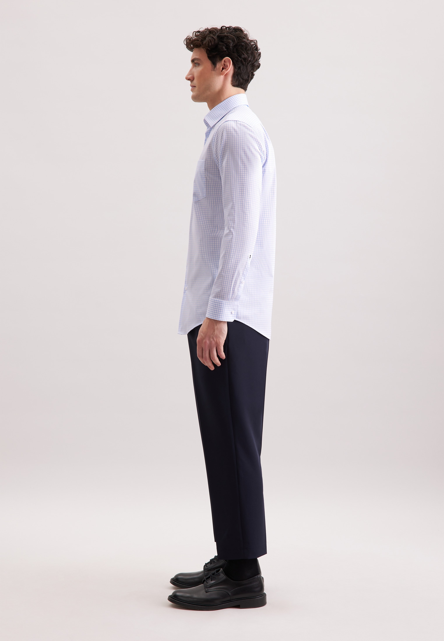seidensticker Businesshemd »Schwarze Rose«, Regular 1/1 Covered-Button-Down-Kragen Karo