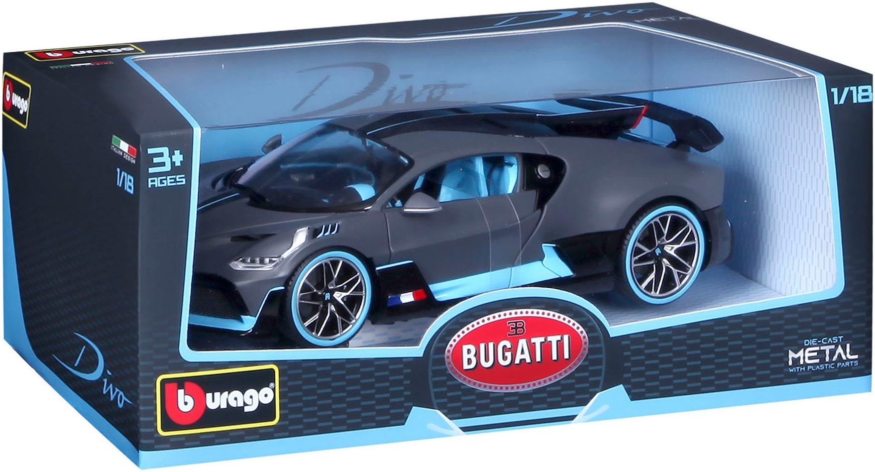 Bburago Sammlerauto »Bugatti Divo, dunkelgrau«, 1:18