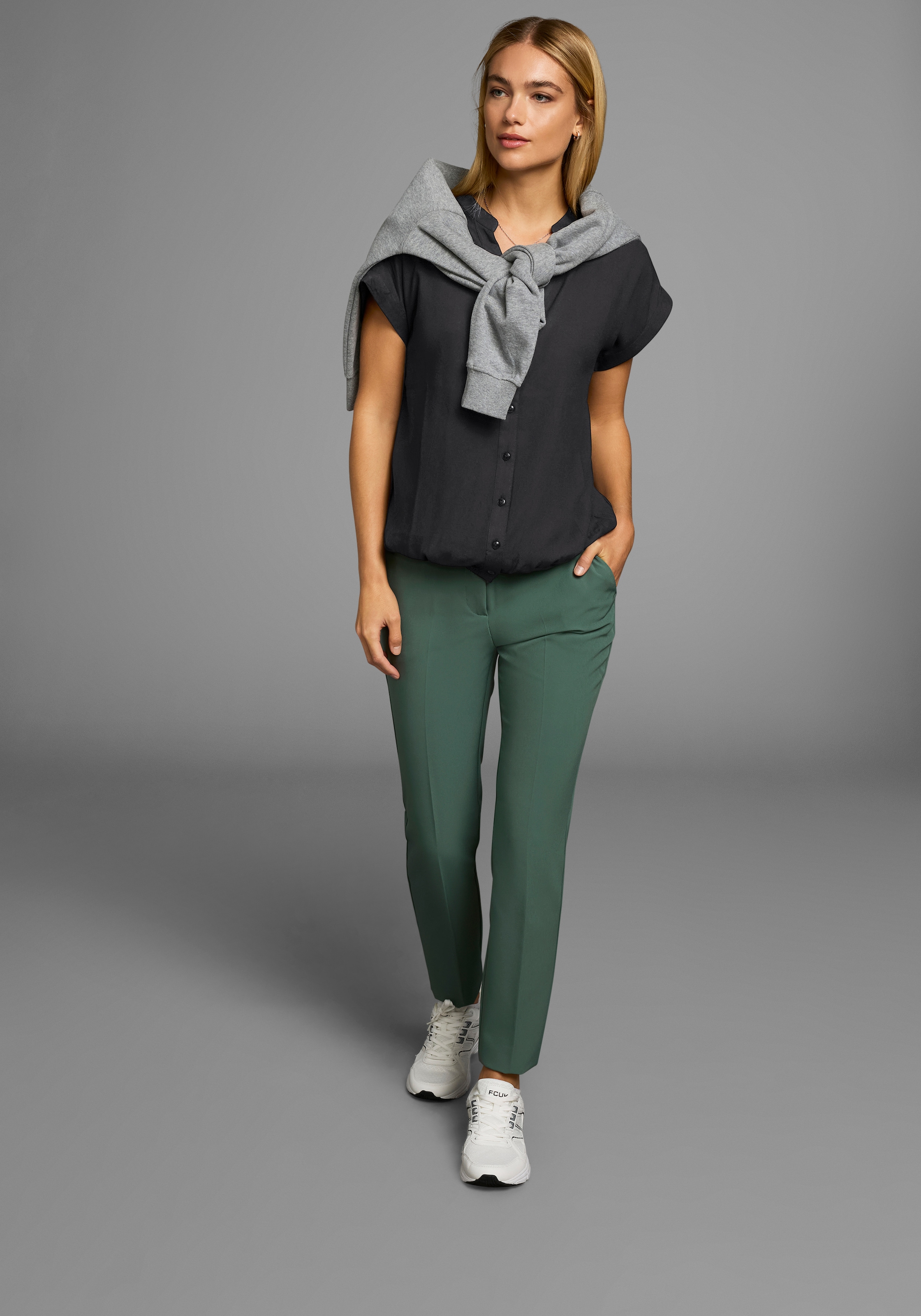 Boysen's Hemdbluse, im Oversized-Style mit Ballonsaum