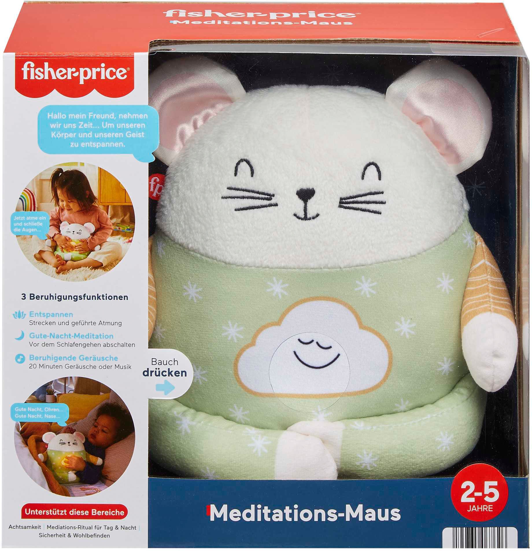 Fisher-Price® Plüschfigur »Meditations-Maus«, Einschlafhilfe mit Nachtlicht & Musik