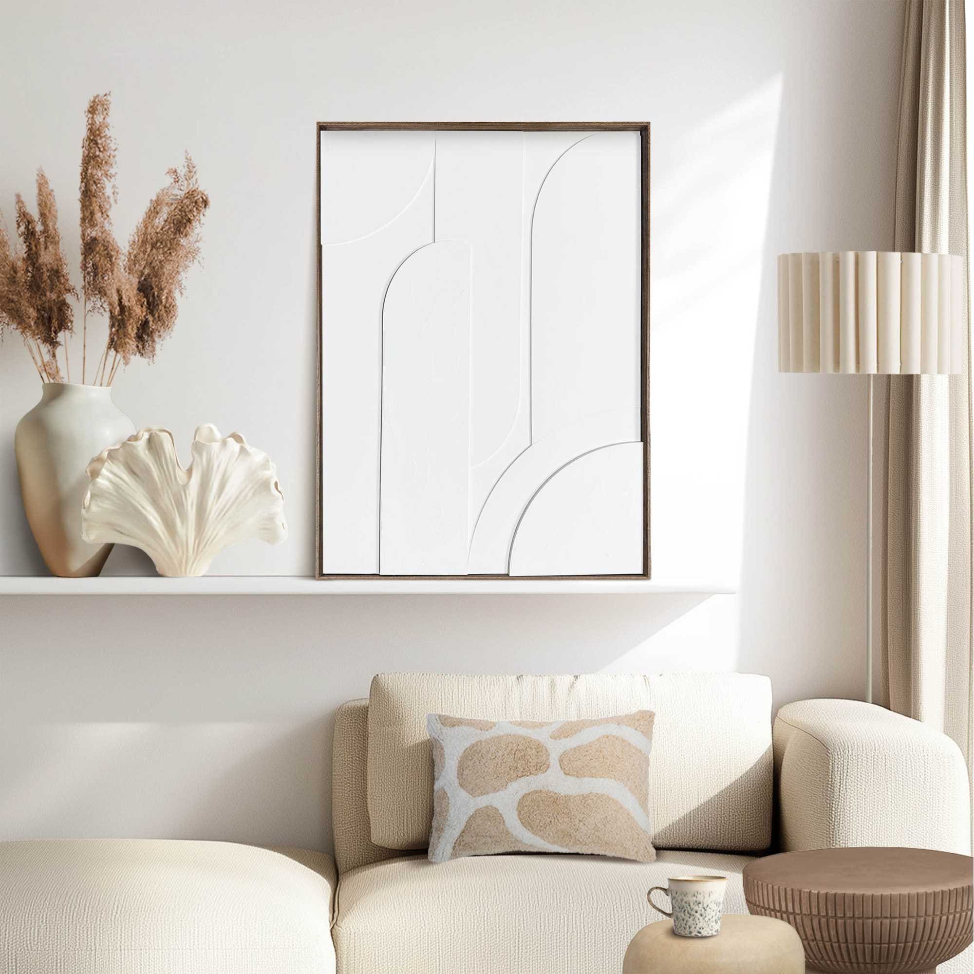 Reinders! Wandbild »Layered Geometrics«, Wohnzimmer - Weiß - MDF - Abstrakt - 50x70 cm