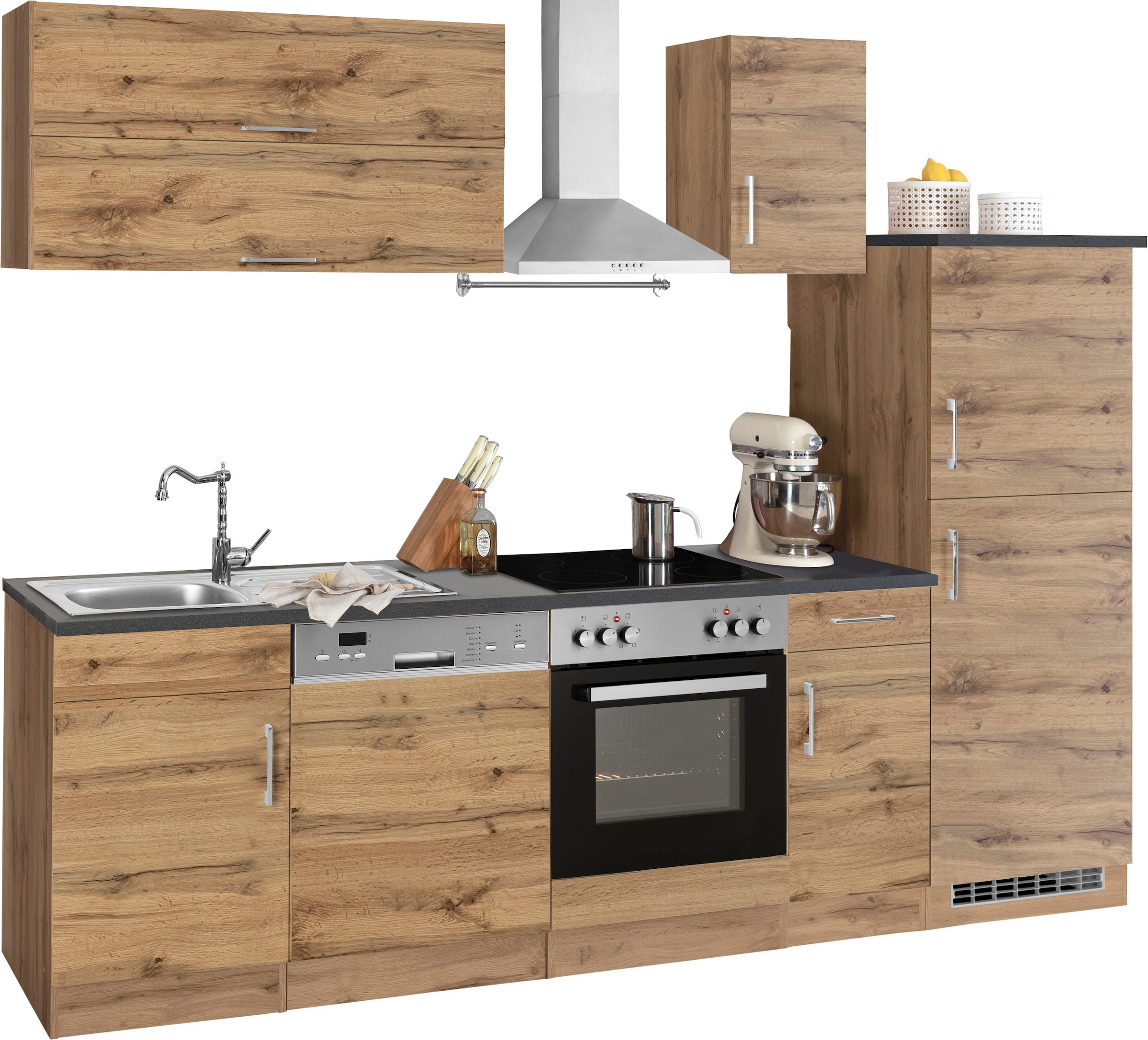 KOCHSTATION Küchenzeile »KS-Colmar« mit E-Geräten, Breite 270 cm