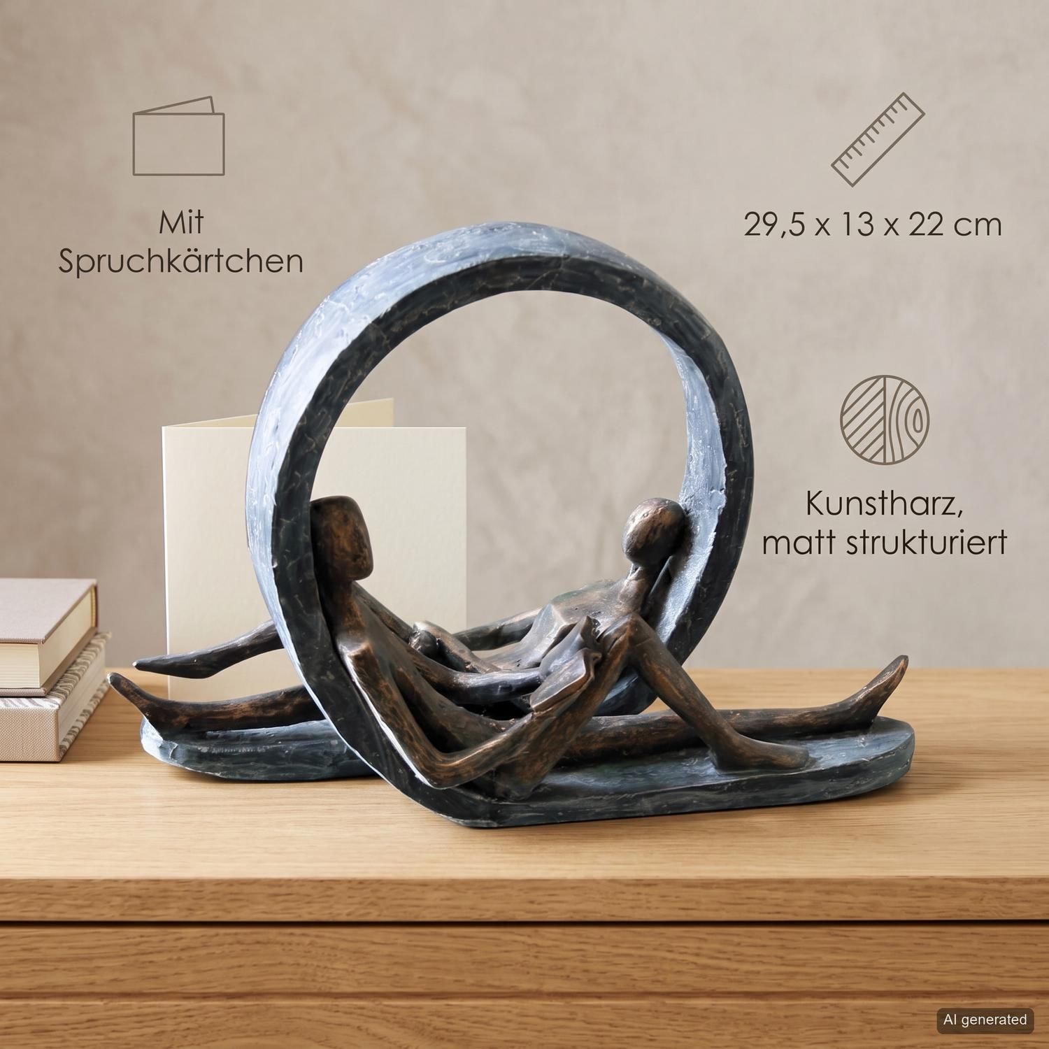 Casablanca by Gilde Dekofigur »Skulptur Auszeit« Dekoobjekt, Höhe 22 cm, mit Spruchanhänger, Wohnzimmer