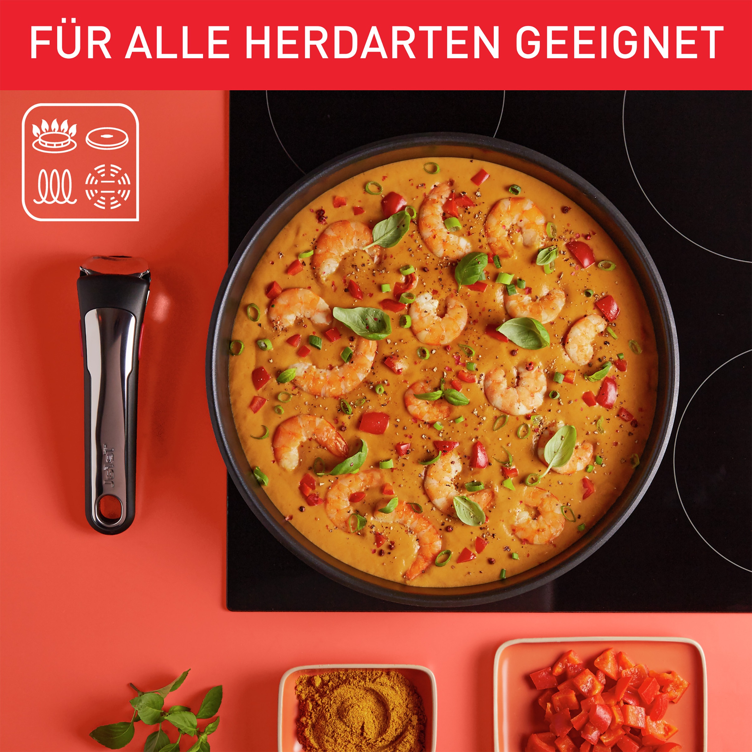 Tefal Bratpfanne »Ingenio Preference« Edelstahl 1 Stk. tlg. stapelbar, Antihaftversiegelung, Thermo-Signal, 18/10-Edelstahl