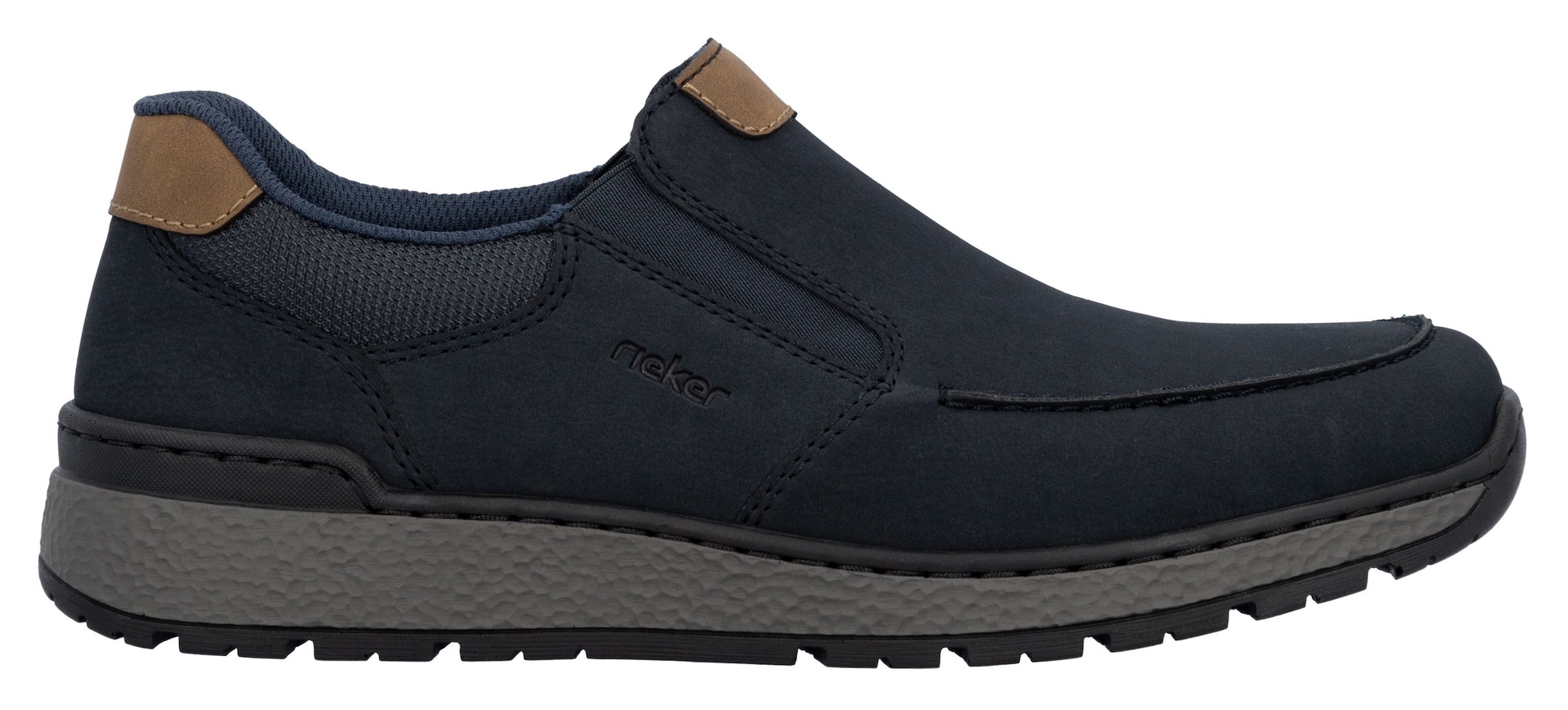 Rieker Slipper, mit kontrastfarbenen Besätzen, bequeme Form