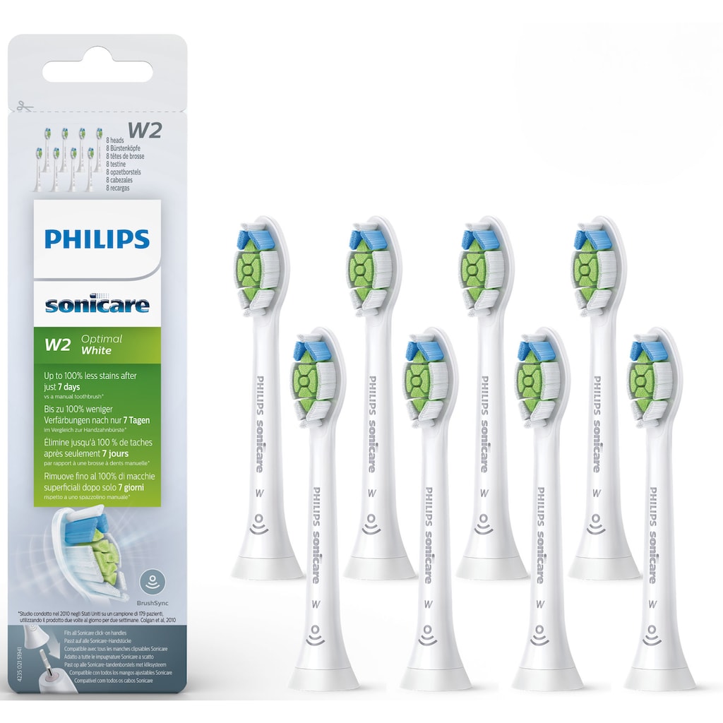 Philips Sonicare Aufsteckbürsten »W2 Optimal White Standard«, mit der Bürstenkopferkennung, Standardgröße