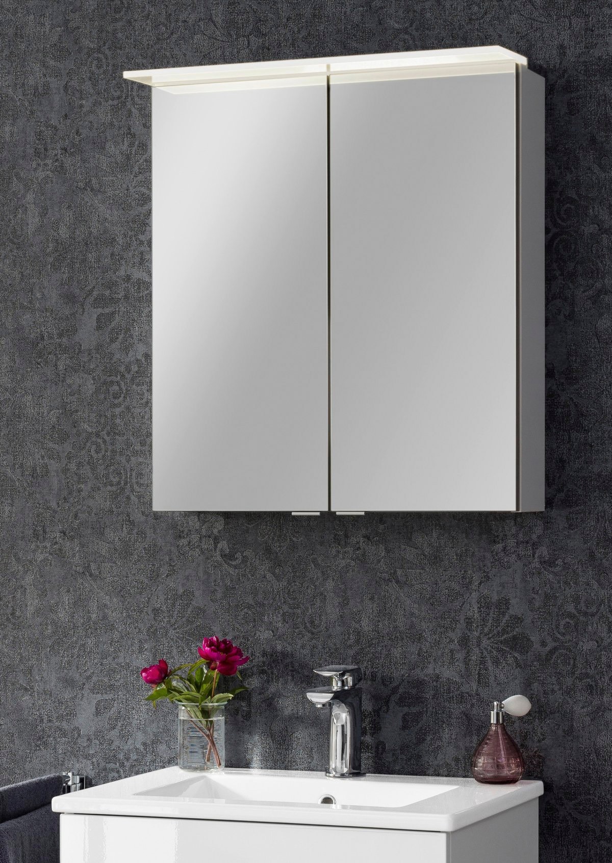 FACKELMANN Spiegelschrank »PE 60 - weiß«, Badmöbel Breite 60 cm, 2 Türen