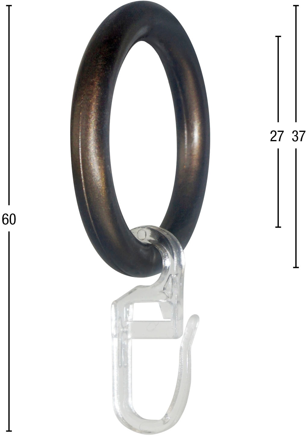 »Ring mm, 16 Gardinenring (20 St.), einfache Haken«, Montage GARESA Durchmesser für bis mit