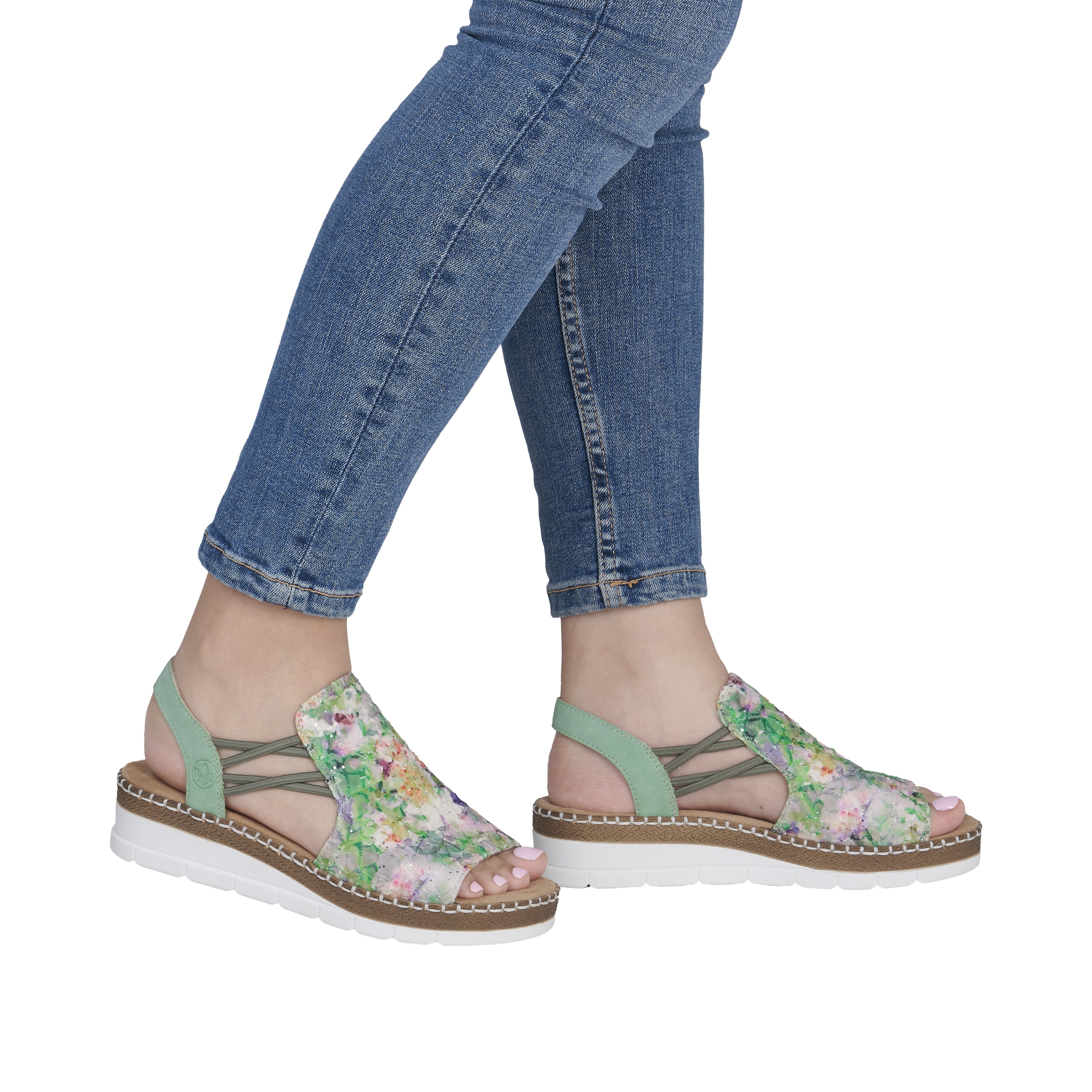 Rieker Sandale  Sommerschuh, Sandalette, Keilabsatz, in modischer Optik