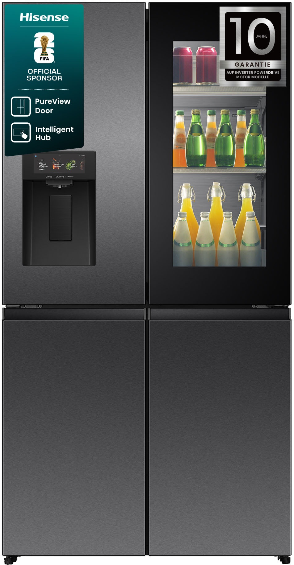 Hisense Multi Door »RQ600P7SKE« 179 cm hoch 91,4 cm breit PureViewDoor - immer sehen was im Kühlschrank ist