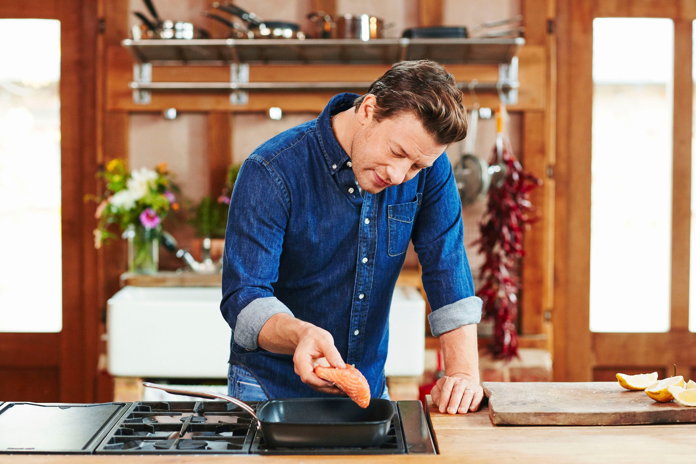 Tefal Grillpfanne »Jamie Oliver by Tefal E24541 Cooks Classic«,  Aluminiumguss, (1 tlg.), Thermo-Signal, für alle Herdarten inkl. Induktion, 23x27  cm online kaufen | mit 3 Jahren XXL Garantie