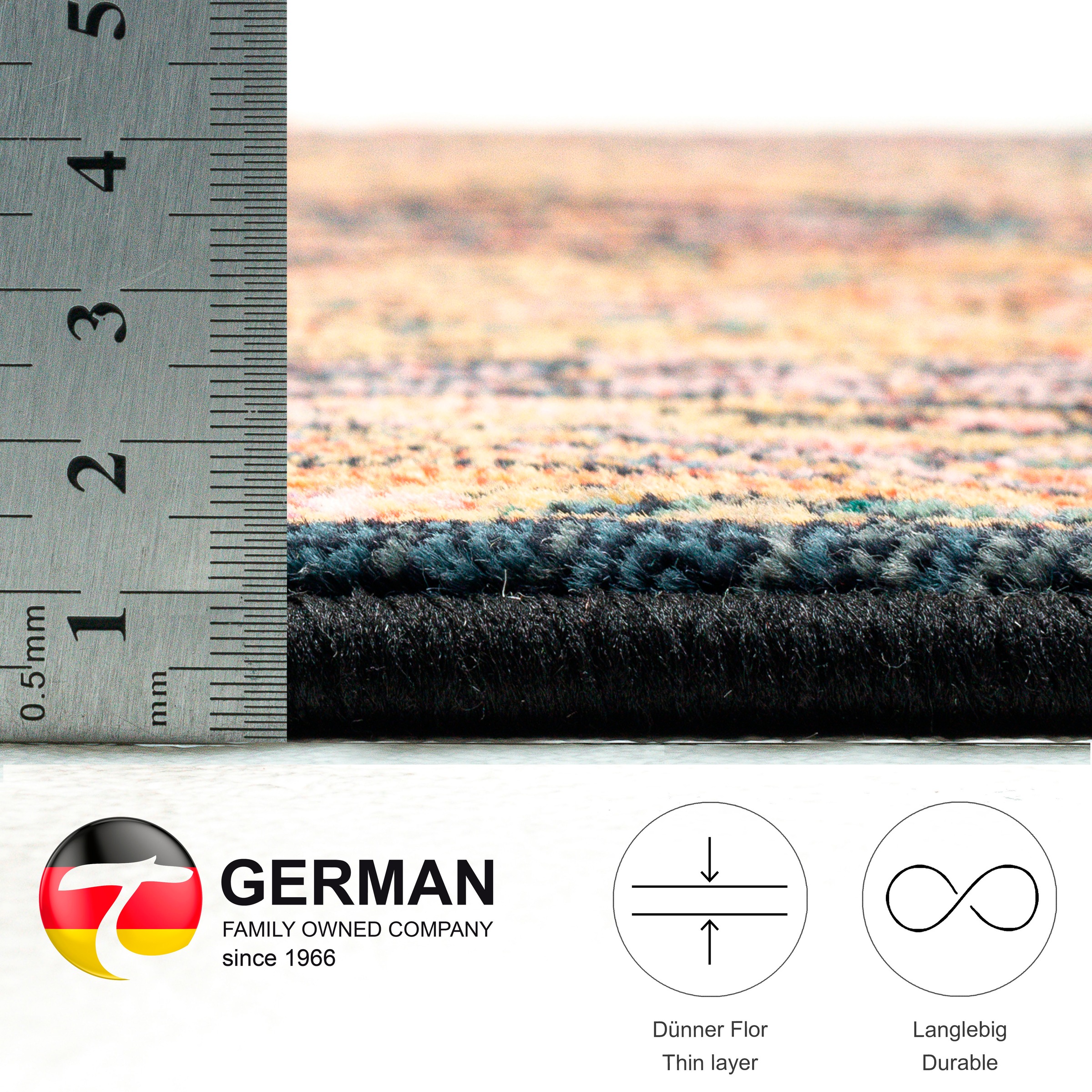 THEKO Teppich »Gabiro 190«, rund, 10 mm Höhe, Kurzflor, Orient-Optik