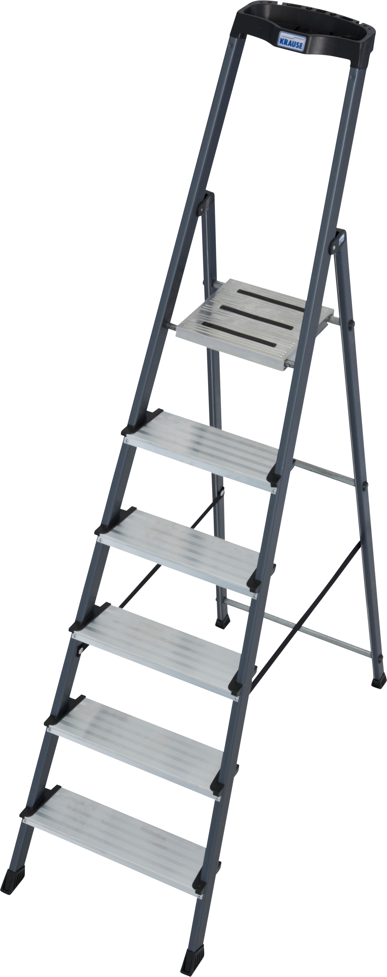 KRAUSE Stehleiter "Securo" Alu eloxiert, 1x6 Stufen, Arbeitshöhe ca. 330 cm