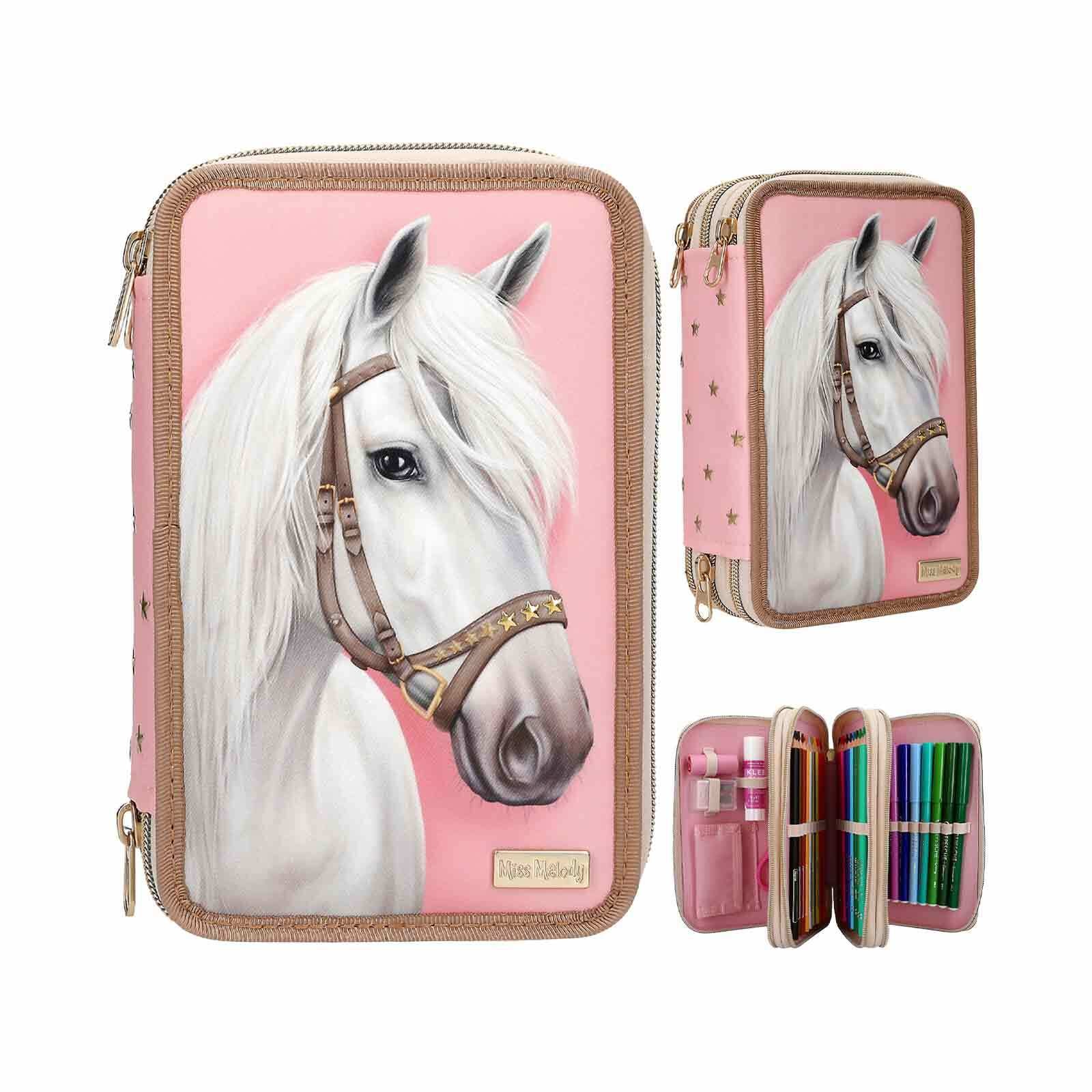 Depesche Buntstift »3-Fach Federtasche CLASSIC inkl. Stifte Miss Melody 7,5 x 13 x 20 cm rosa«