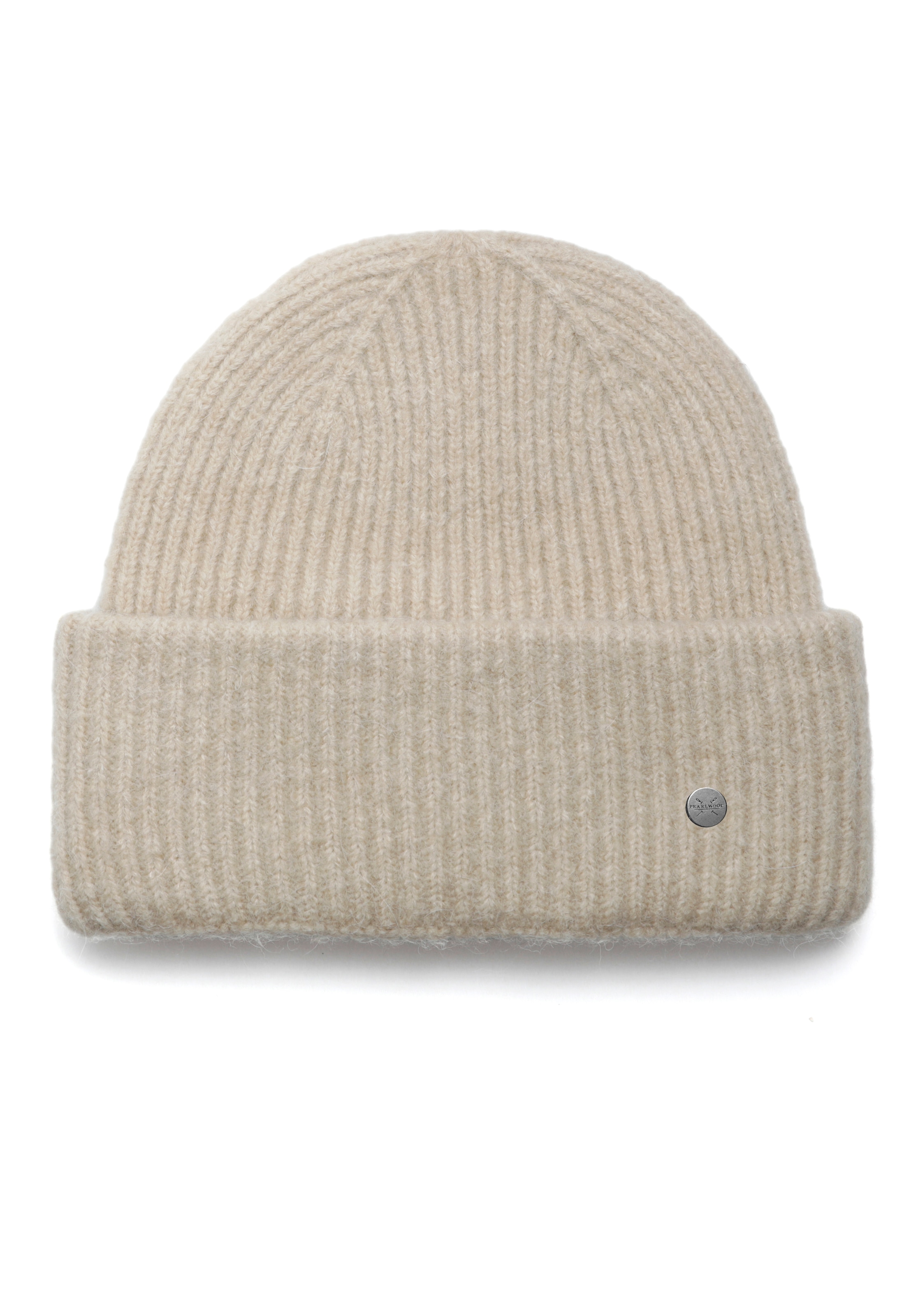 PEARLWOOD, Damen, Strickmütze »ZOE« Feinripp, wärmend, breiter Umschlag, cappuccino, cappuccino, Strickmütze von Pearlwood