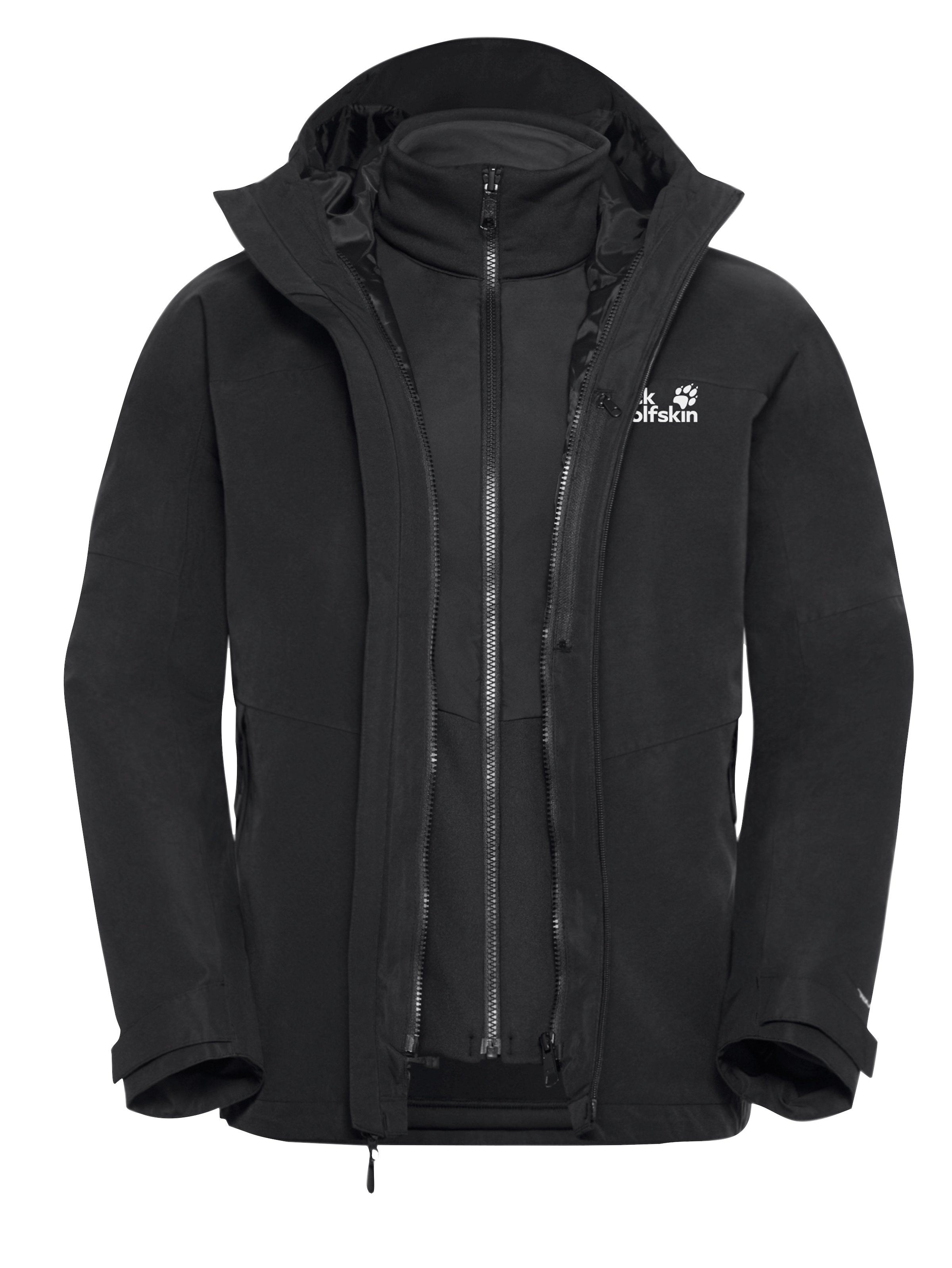 Jack Wolfskin 3-in-1-Funktionsjacke mit Kapuze 3in1, wasserdicht, Übergangsjacke
