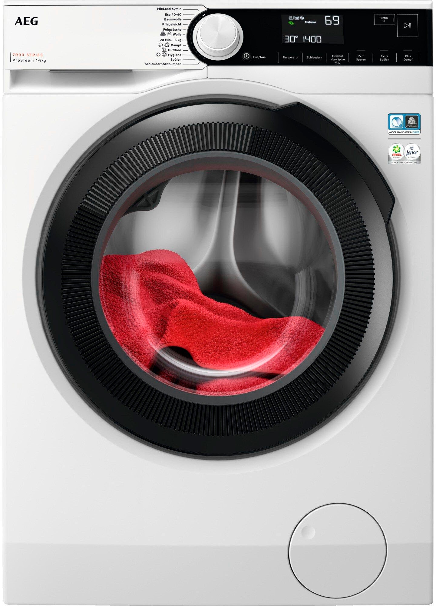 AEG Series 7000 LR7A70490 Waschmaschine Frontlader 9 kg 1400 RPM Weiß