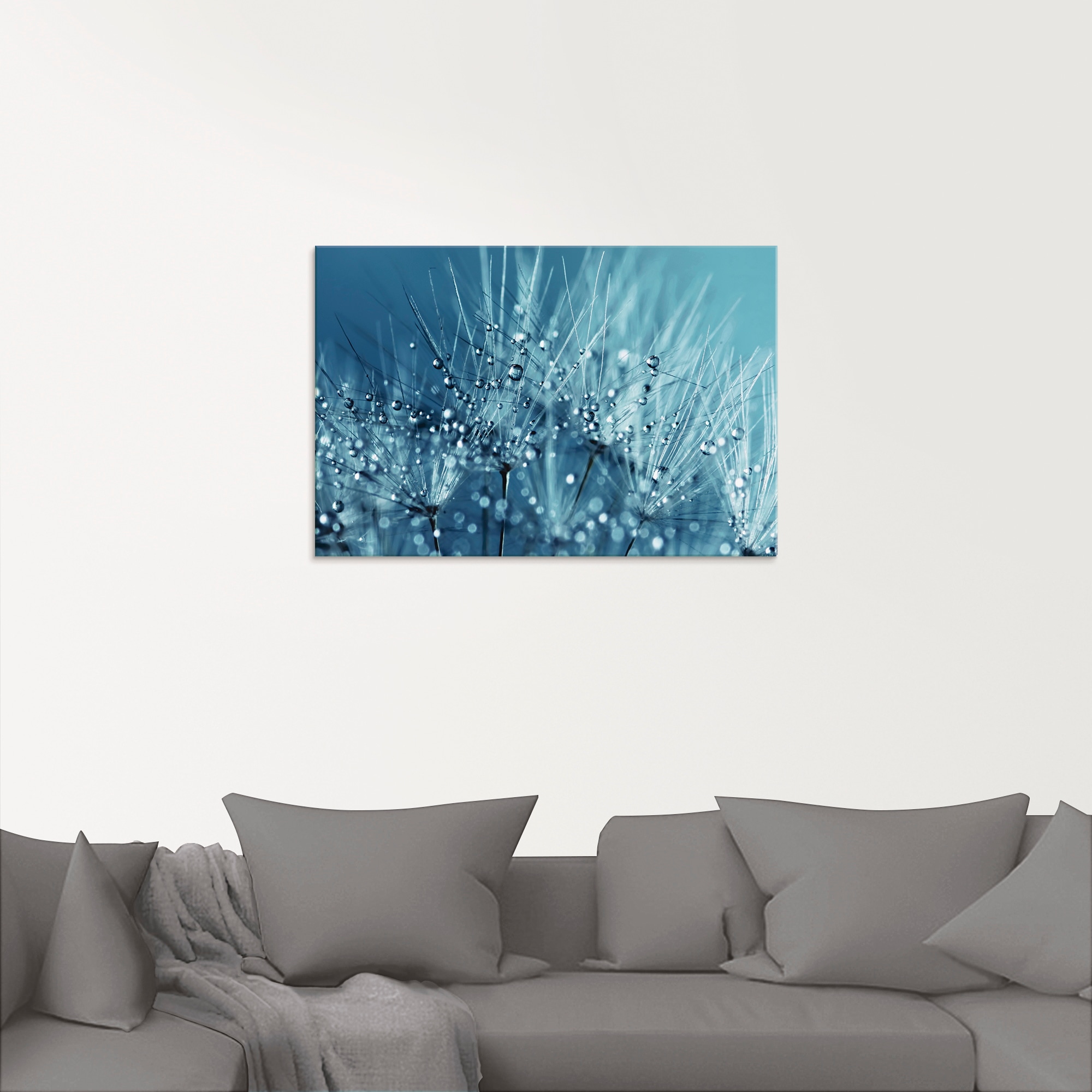 Artland Glasbild »Blaue glitzernde Pusteblume« Blumen 1 Stk. tlg. in verschiedenen Größen
