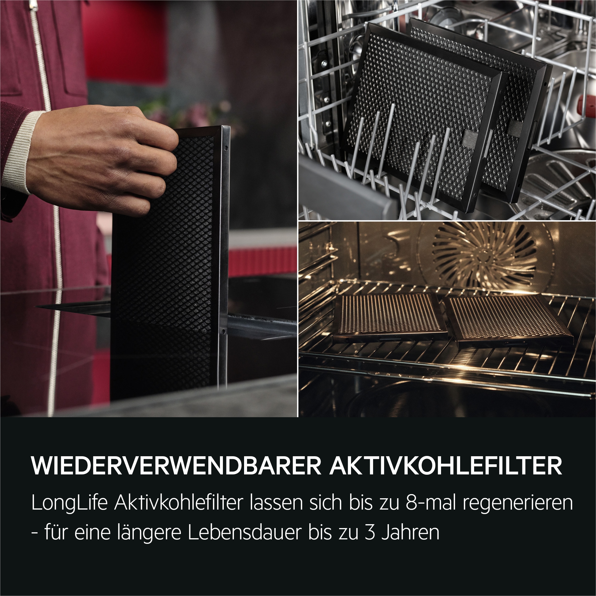 AEG Kochfeld mit Dunstabzug »TH84CB0BSZ« Bis zu 10x weniger sichtbare Kratzer – Made in Germany