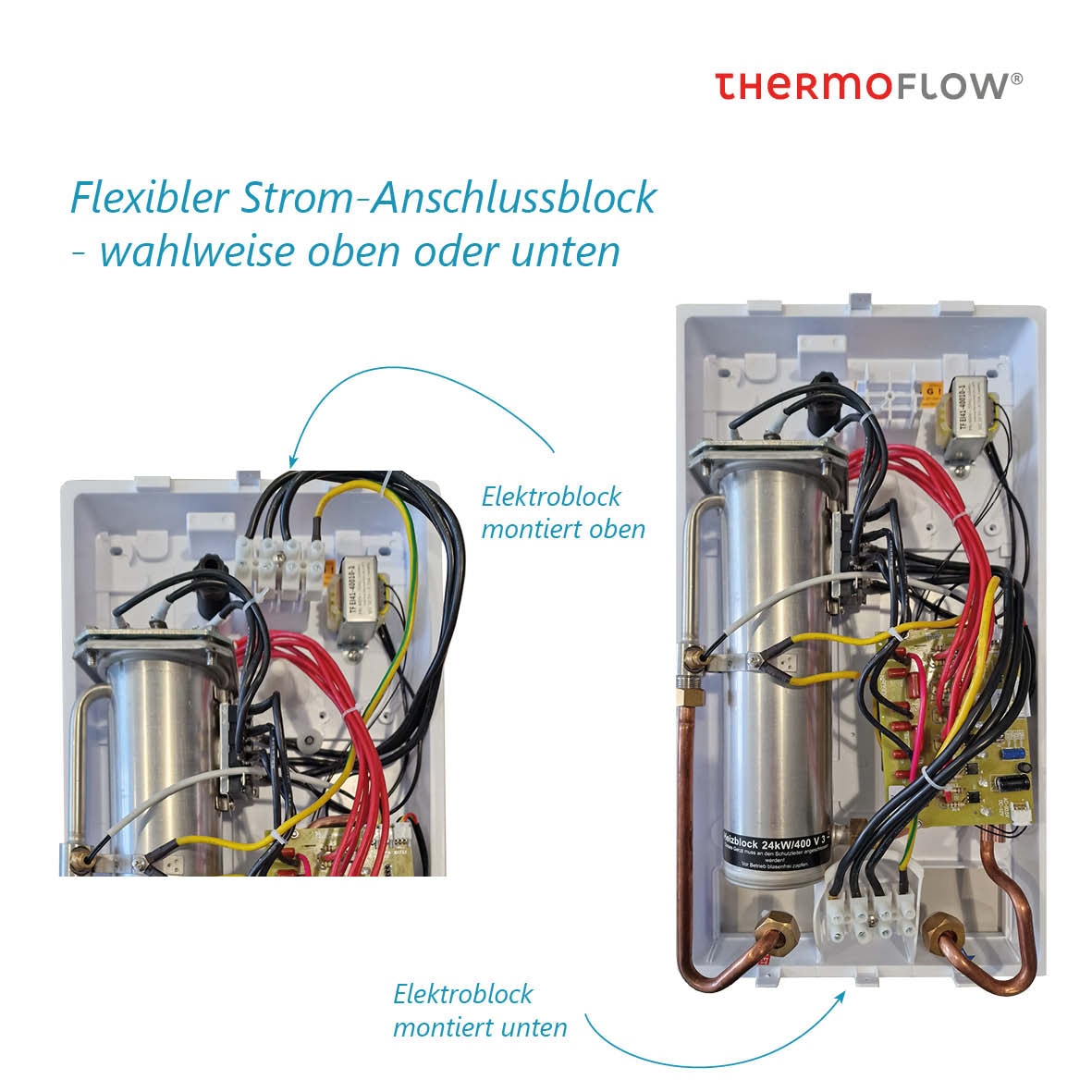 Thermoflow Durchlauferhitzer »Thermoflow Elex 3 in 1«, Für Nennleistung: 18 / 21 / 24 kW geeignet