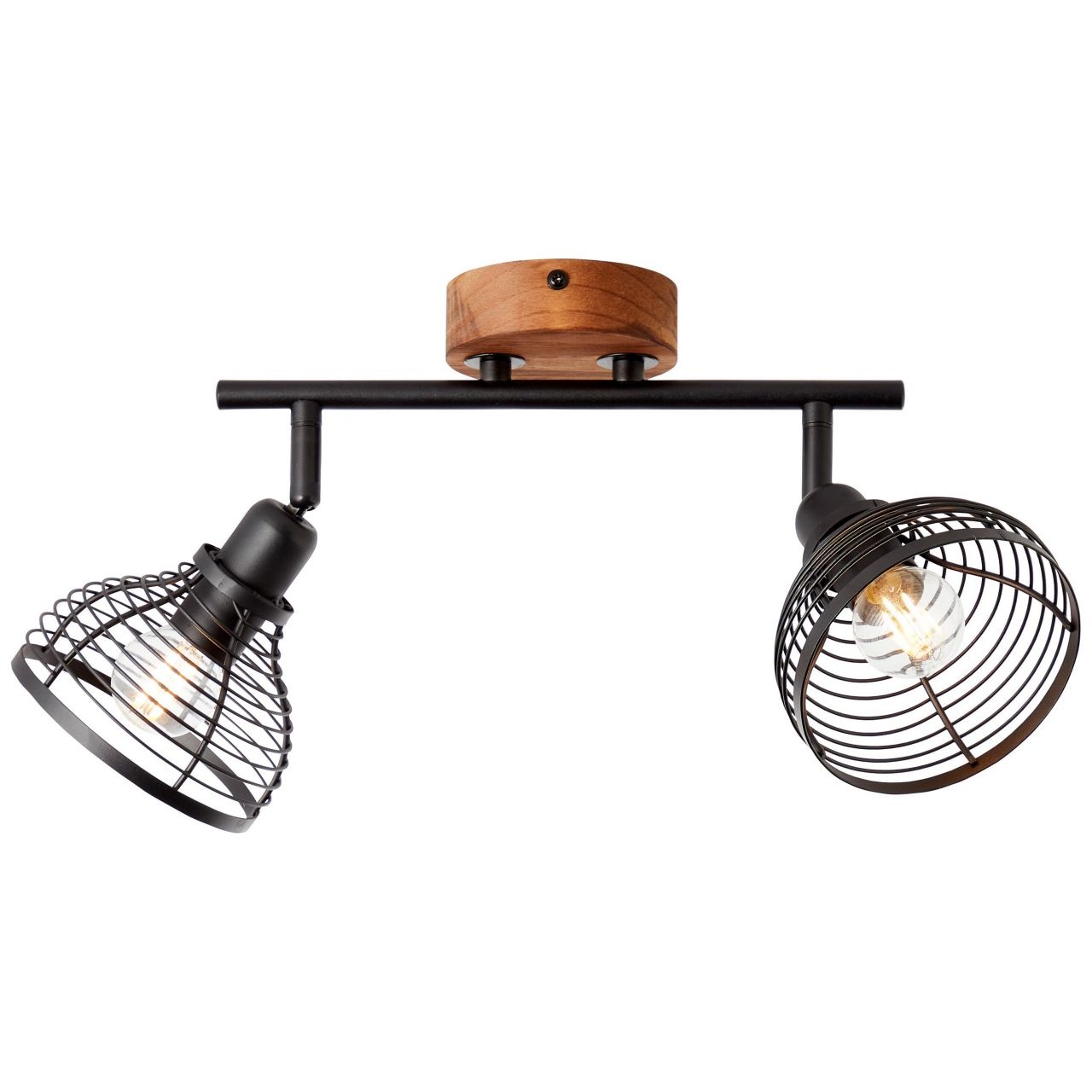Brilliant Deckenstrahler »Avia«, 2 flammig, Leuchtmittel E14 | ohne Leuchtmittel, 2flg schwarz/holzfarbend