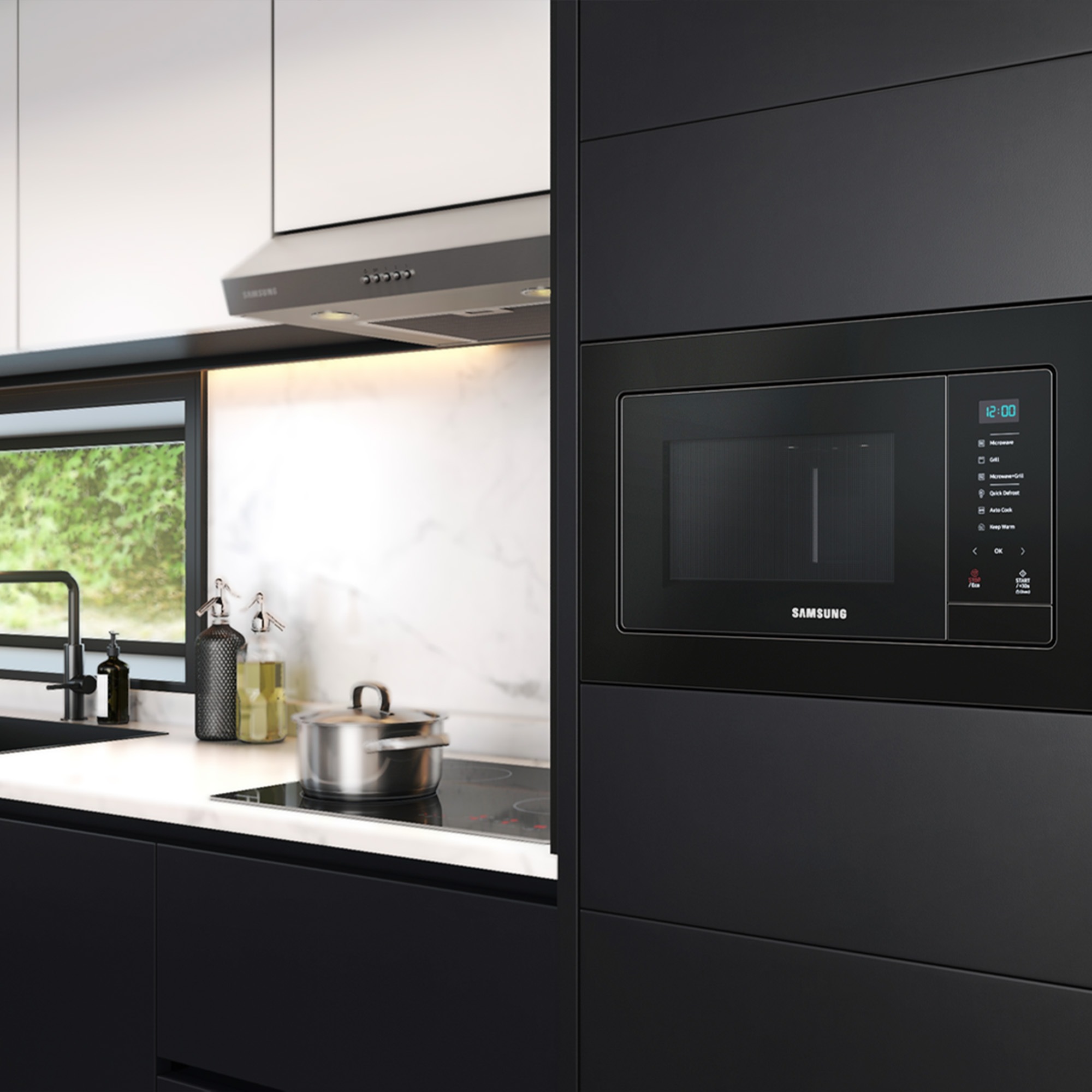 Samsung Mikrowelle »MG20A7013CB/EG«, Mikrowelle-Grill, Garen, Backen & Grillen mit pflegeleichten Keramik-Emaille Innenraum