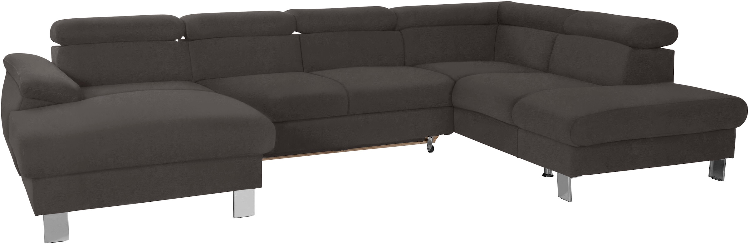 COTTA Wohnlandschaft »Komaris U-Form, B: 320 cm« mit Kopfteilverstellung, optional Schlaffunktion, Bettkasten & Licht