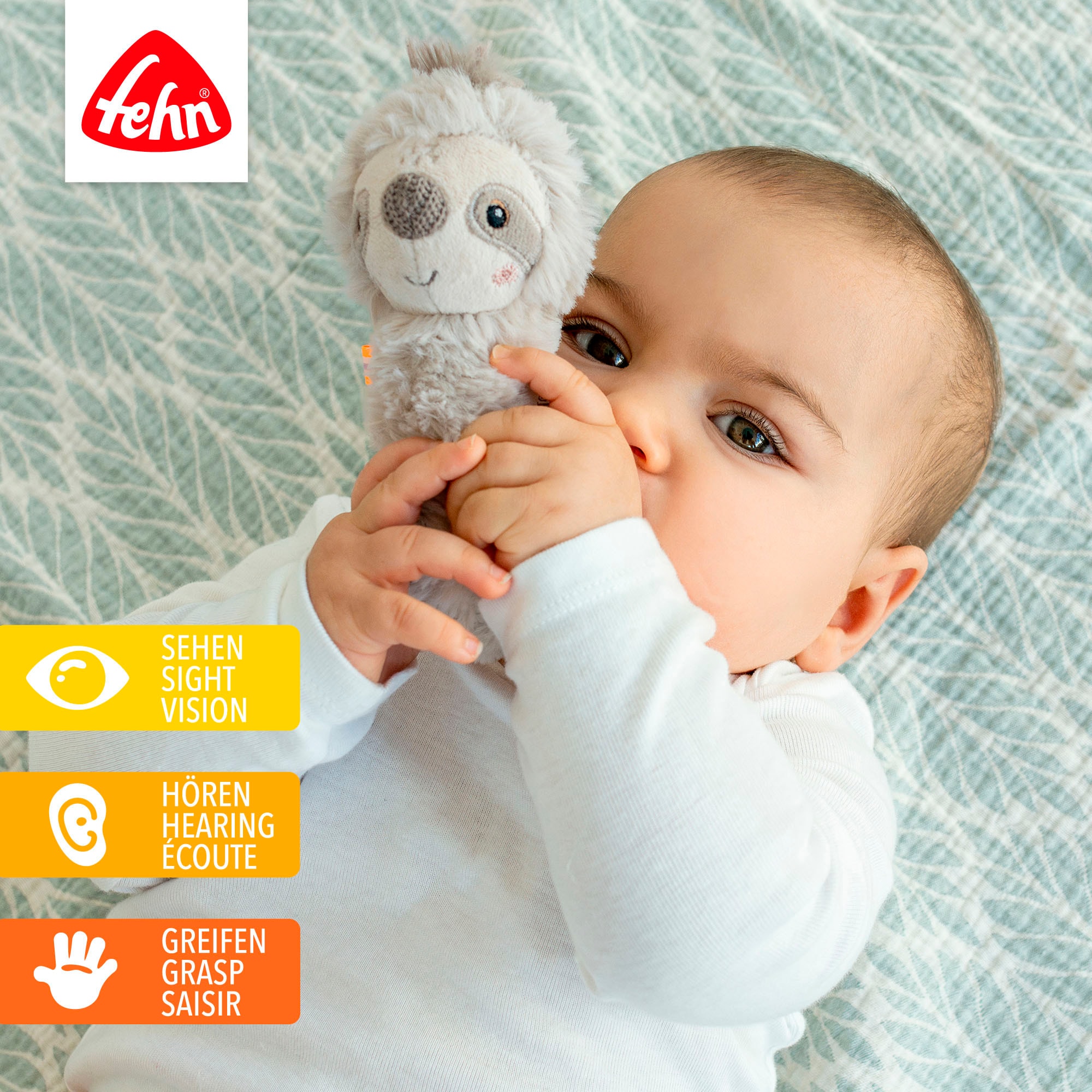 Fehn Greifspielzeug »Lazy, Crazy & Pink, Stabgreifling Faultier«