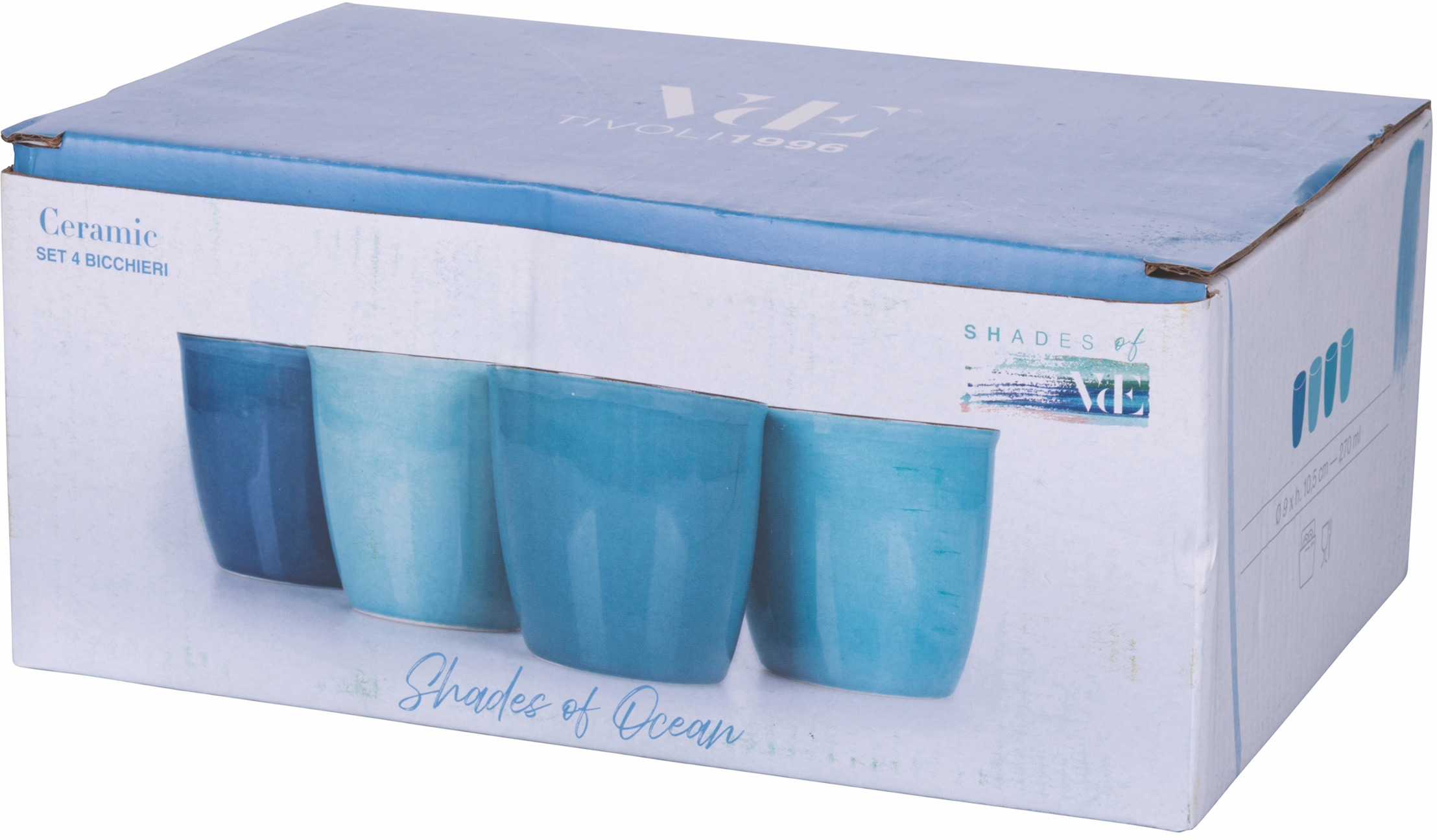 Villa d'Este Becher »Baita Acqua«, (Set, 4 tlg.), Trinkbecher-Set, 4-teilig, Inhalt 270 ml
