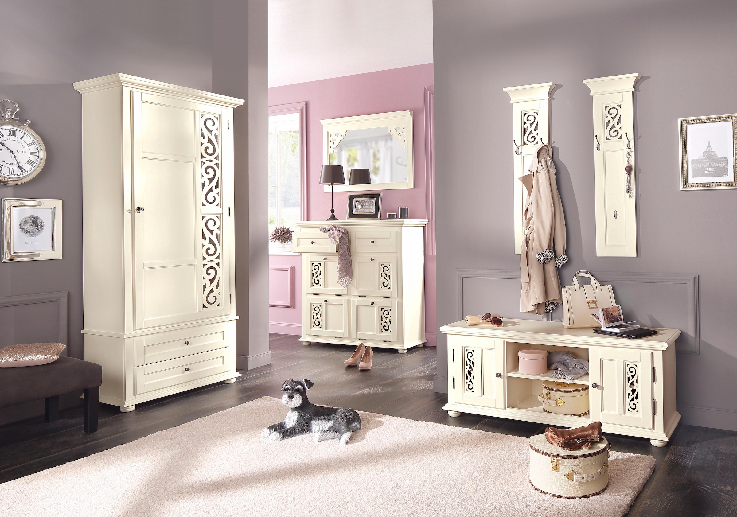 Premium collection by Home affaire Garderobenschrank »Arabeske«, mit  schönem Verzierungsmuster auf der Tür auf Raten kaufen